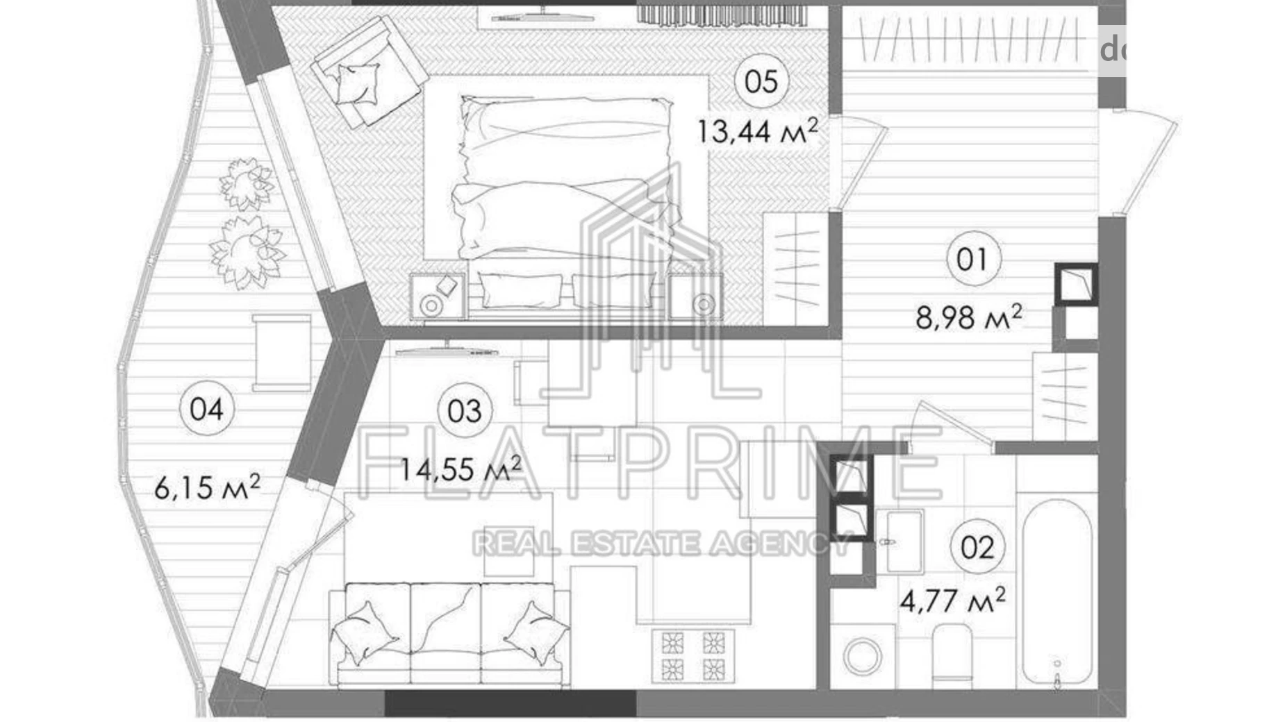 Продается 1-комнатная квартира 43 кв. м в Киеве, ул. Дегтяревская, 17-19