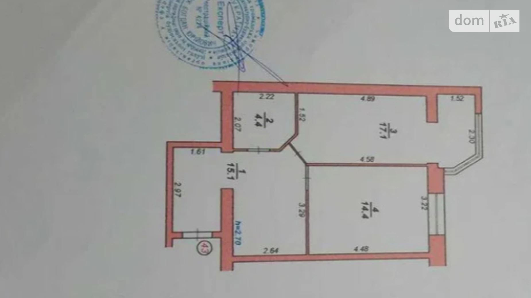 Продается 1-комнатная квартира 51 кв. м в Хмельницком, ул. Нижняя Береговая, 1