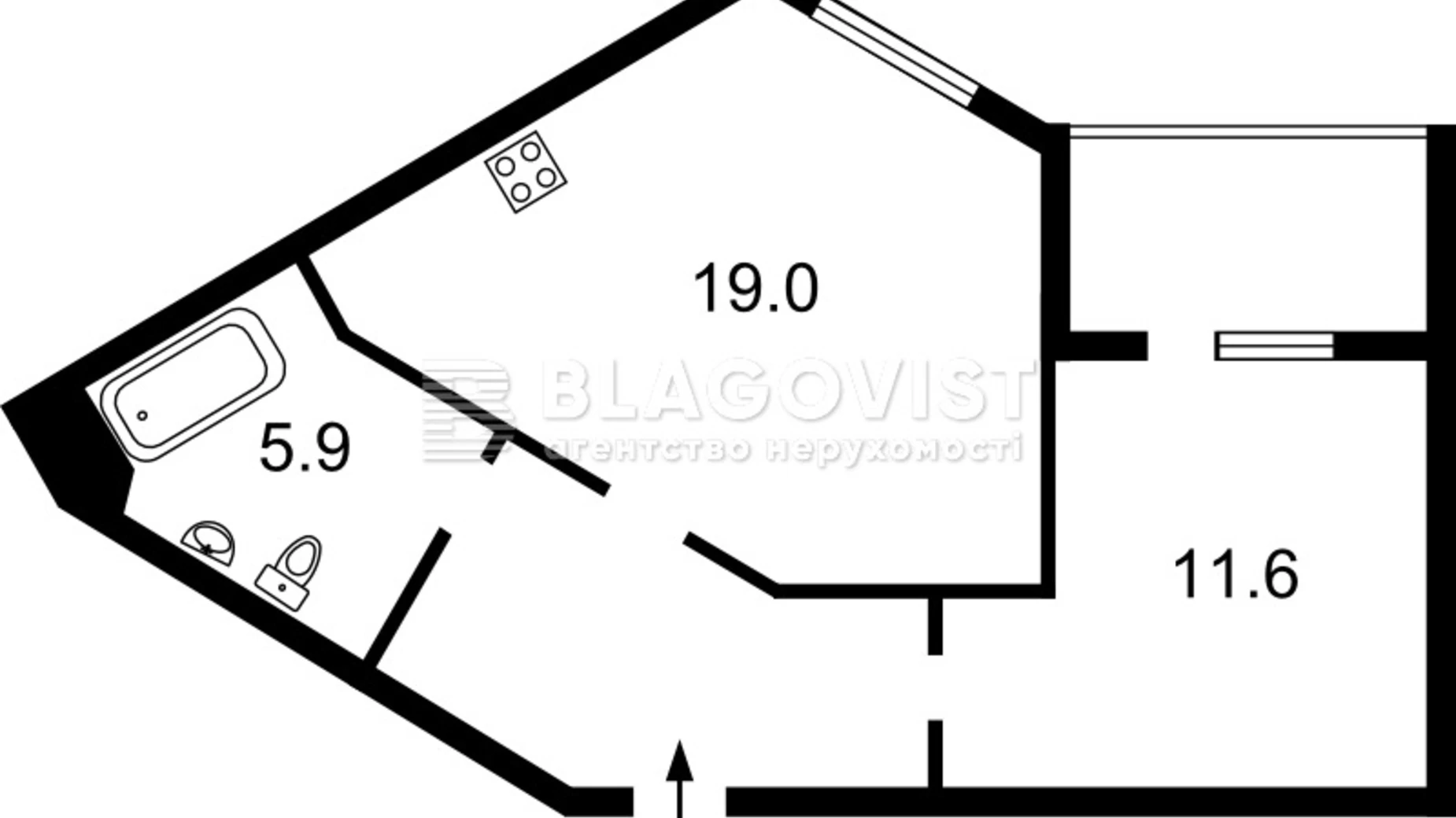 Продається 1-кімнатна квартира 47 кв. м у Києві, вул. Зарічна, 1Г - фото 2