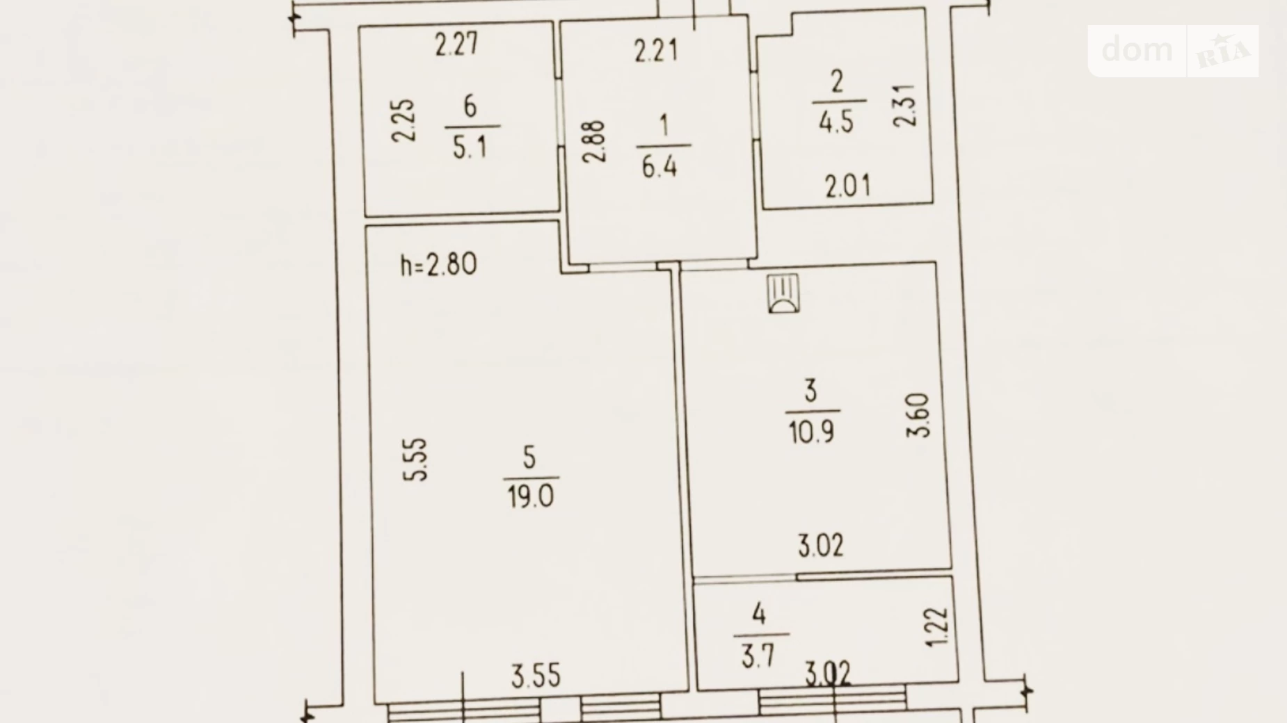 Продается 1-комнатная квартира 57 кв. м в Черкассах, ул. Казацкая, 19