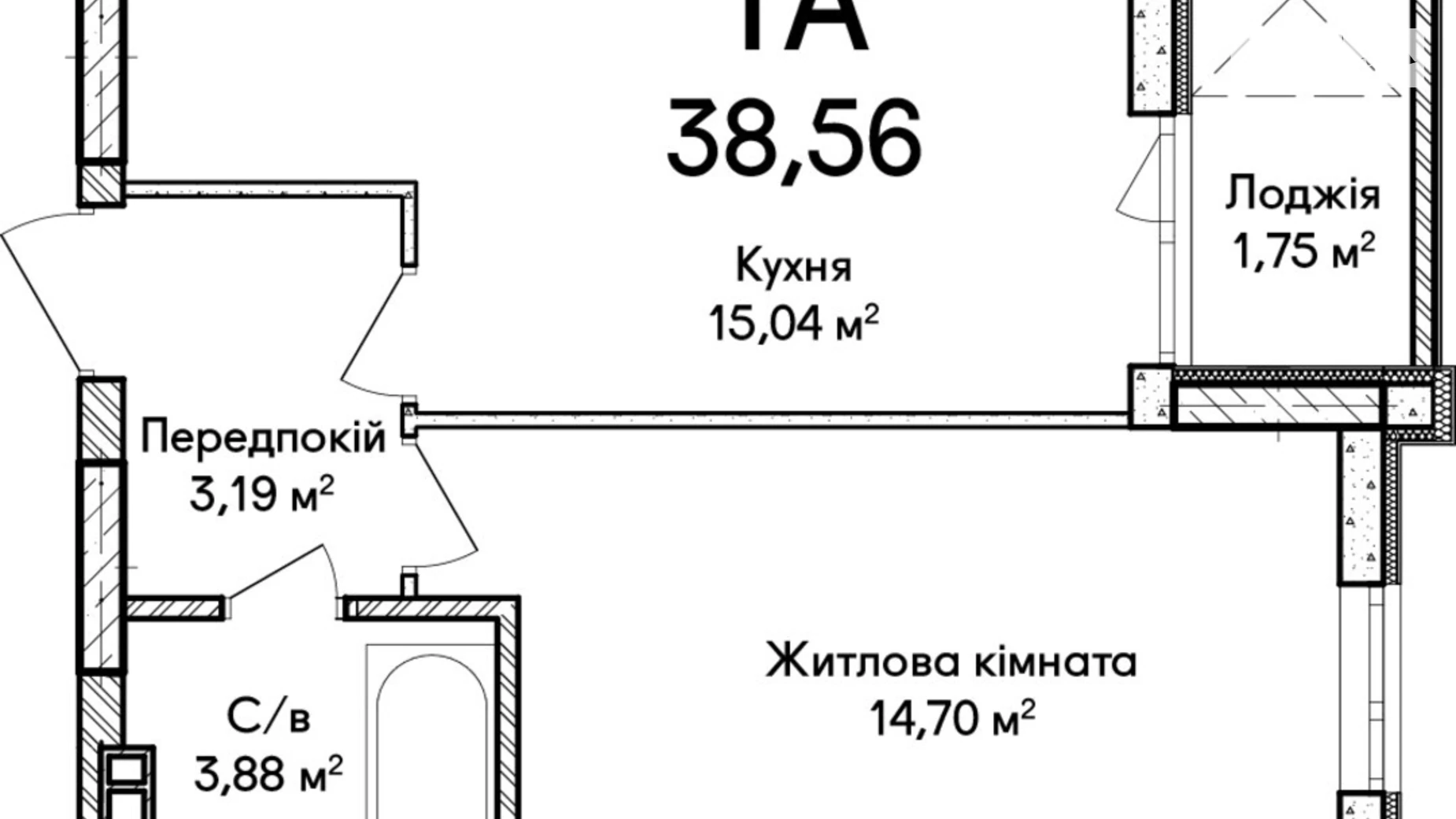 Продается 1-комнатная квартира 38 кв. м в Ирпене, ул. Достоевского