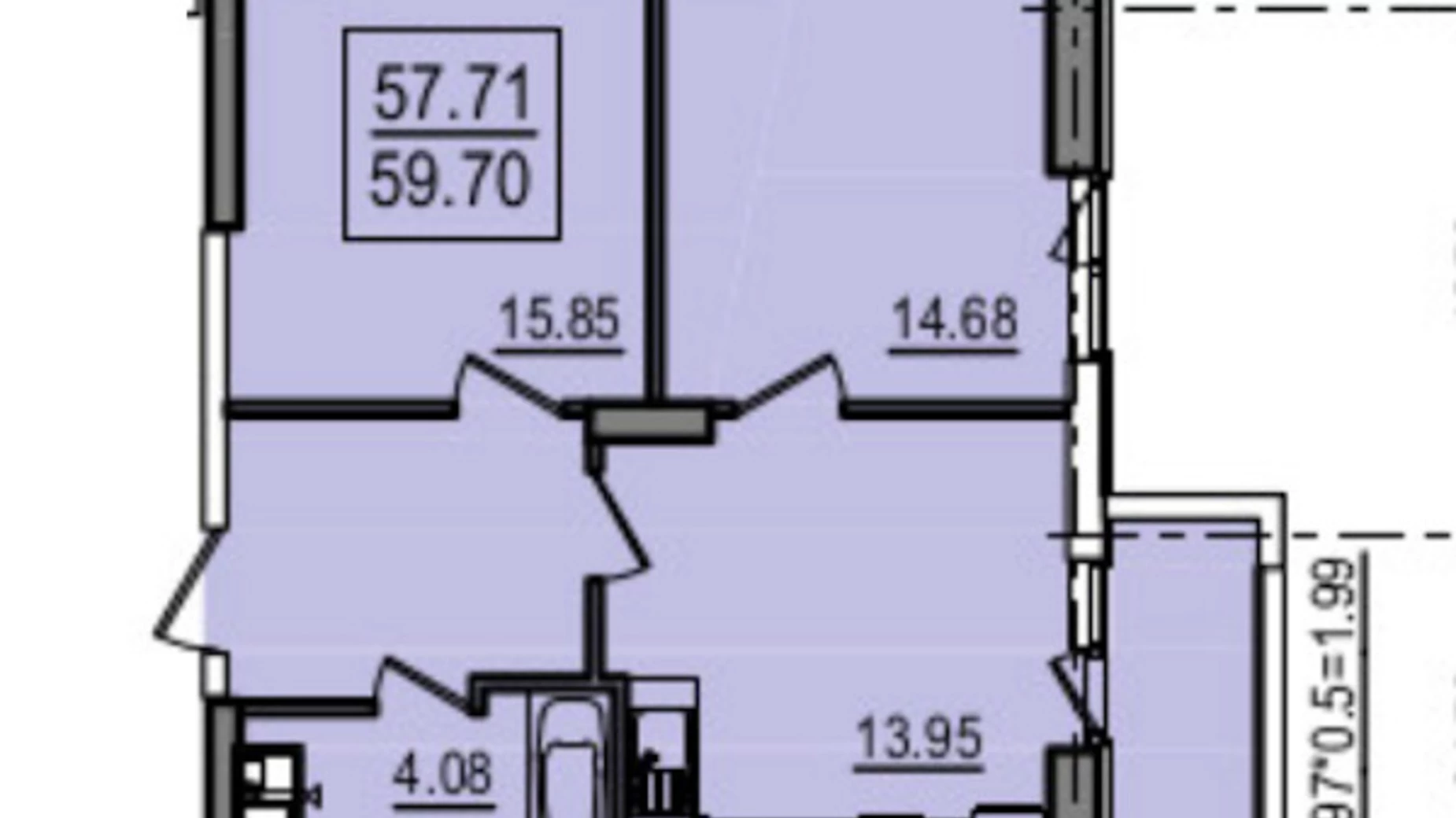 Продается 2-комнатная квартира 59.7 кв. м в Одессе, ул. Дача Ковалевского, 5 - фото 2