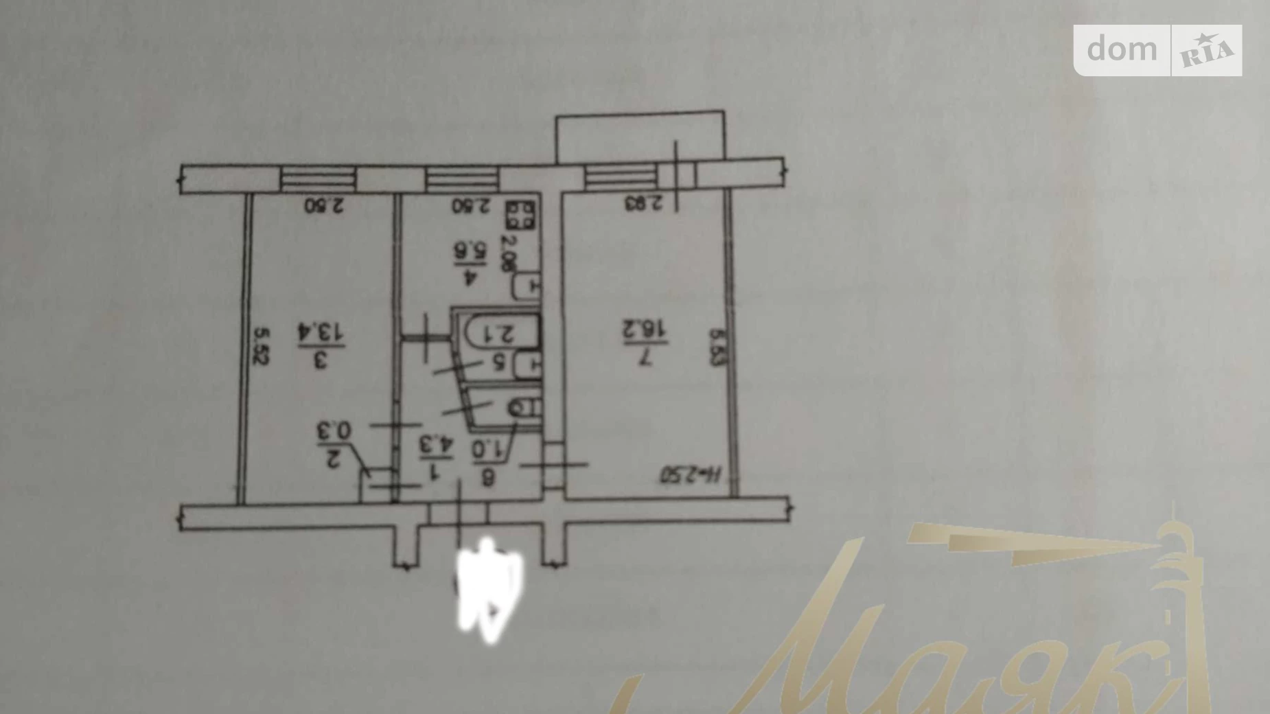 2-комнатная квартира 44 кв. м в Запорожье, ул. Лахтинская, 13