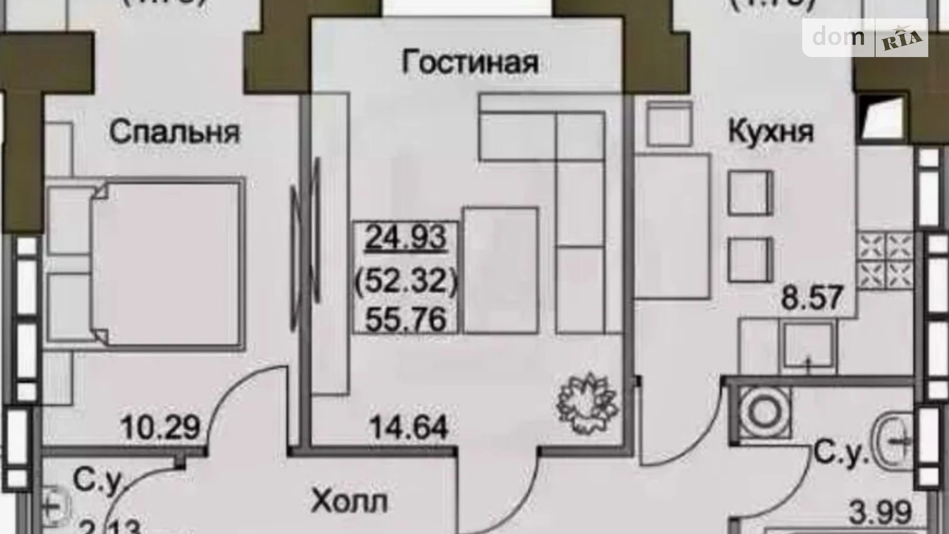 Продається 2-кімнатна квартира 57 кв. м у Софіївській Борщагівці, вул. Академіка Шалімова