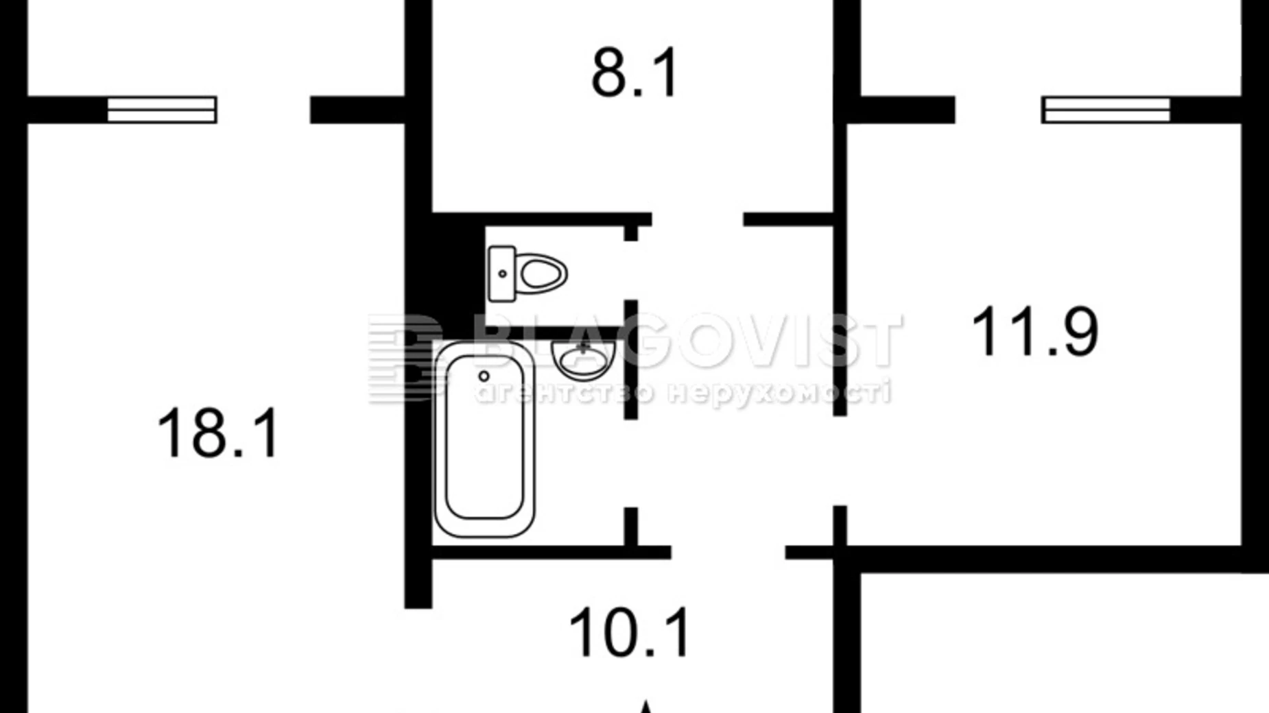 Продается 2-комнатная квартира 56 кв. м в Киеве, просп. Владимира Ивасюка, 60