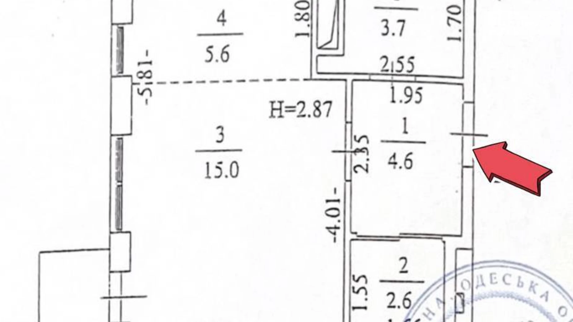 Продается 1-комнатная квартира 32 кв. м в Одессе, ул. Радостная, 29