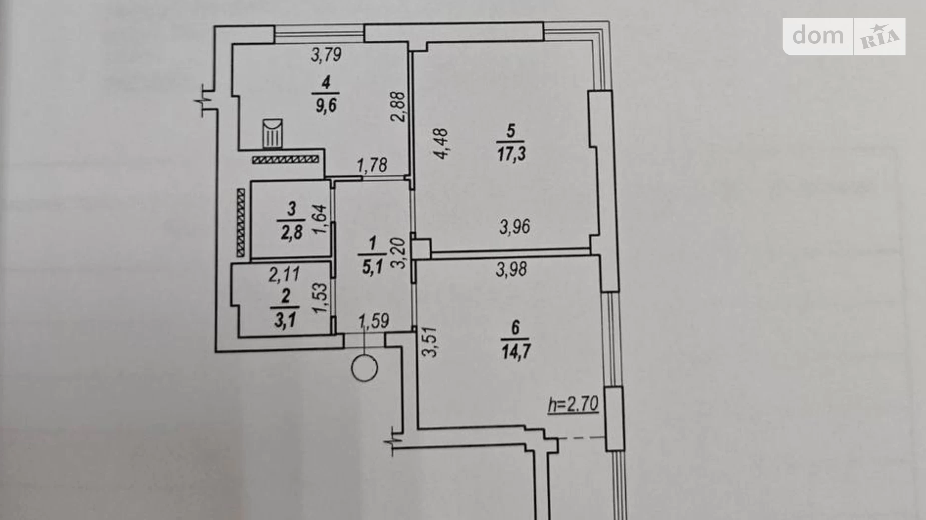 Продается 2-комнатная квартира 57.2 кв. м в Ровно, ул. Гурия Бухала, 13