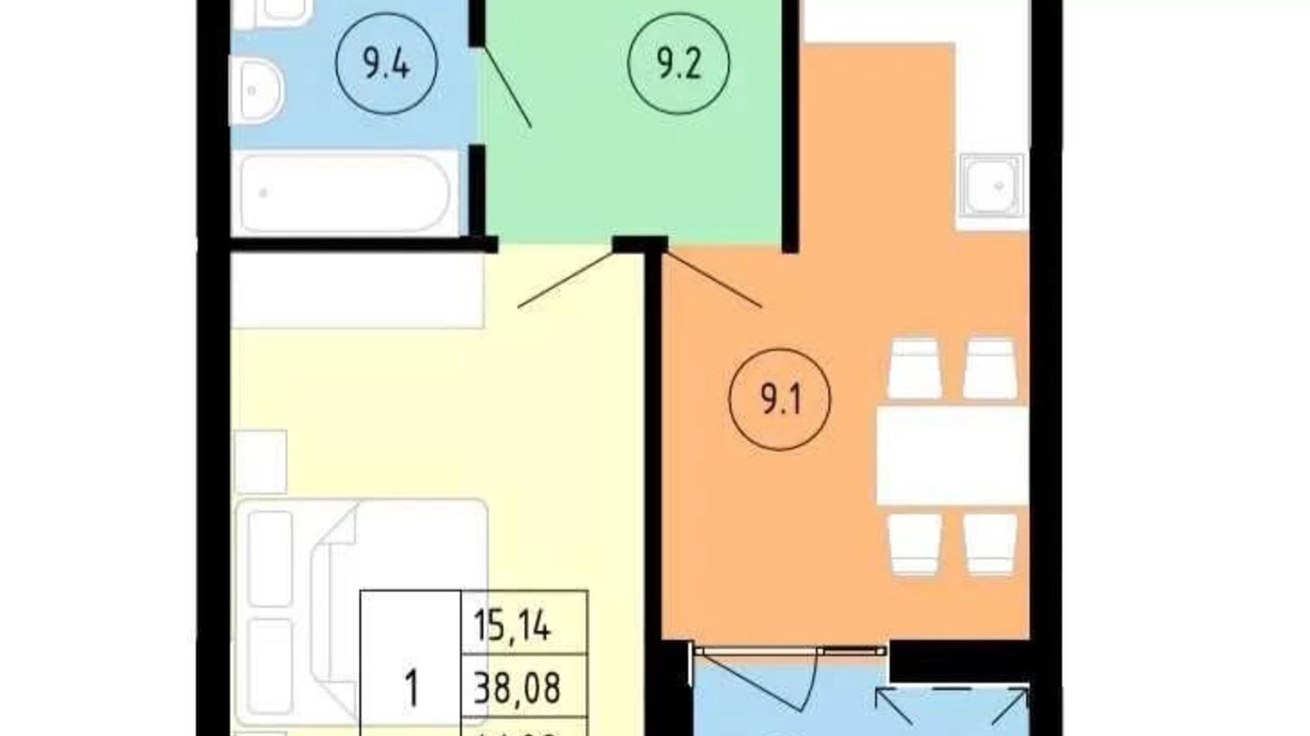 Продается 1-комнатная квартира 41.92 кв. м в Львове, ул. Замарстиновская - фото 3