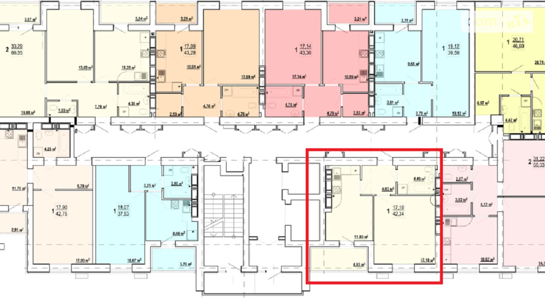 Продается 1-комнатная квартира 42.34 кв. м в Харькове, ул. Борткевича