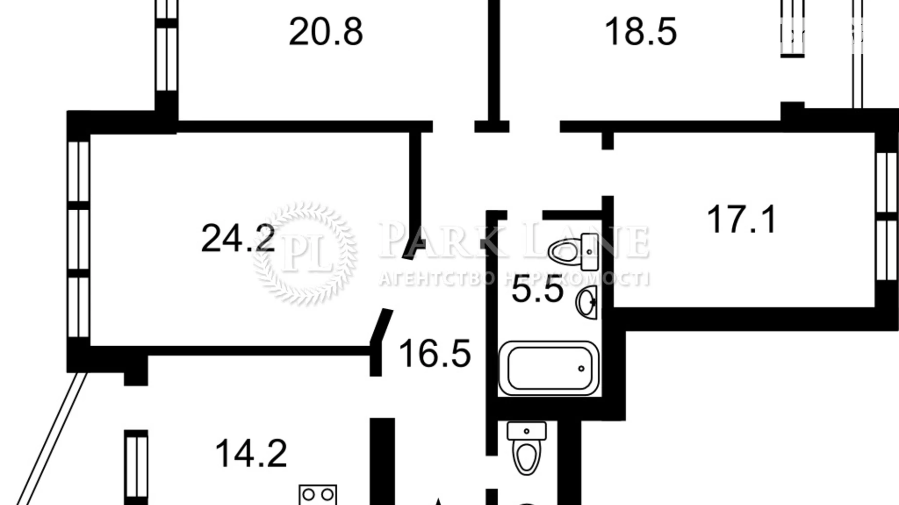 Продается 4-комнатная квартира 124 кв. м в Киеве, просп. Николая  Бажана, 12