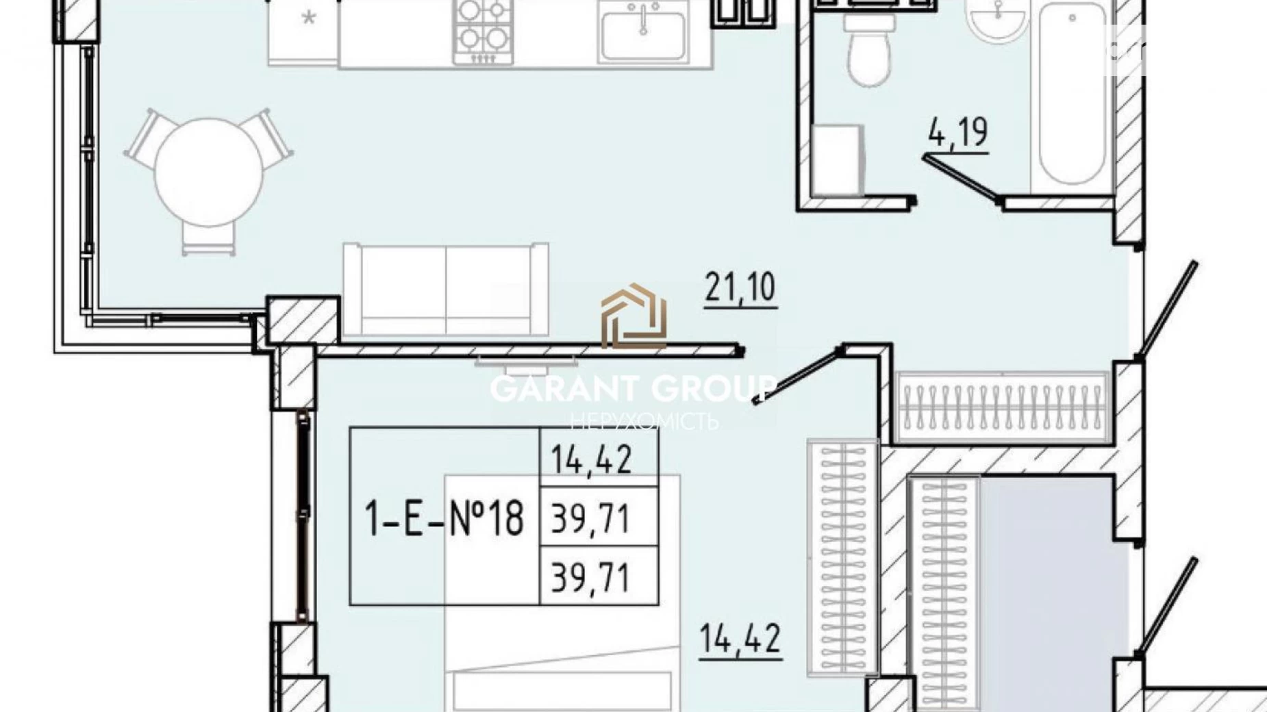 Продается 1-комнатная квартира 40 кв. м в Коминтерновском, ул. Марсельская - фото 2