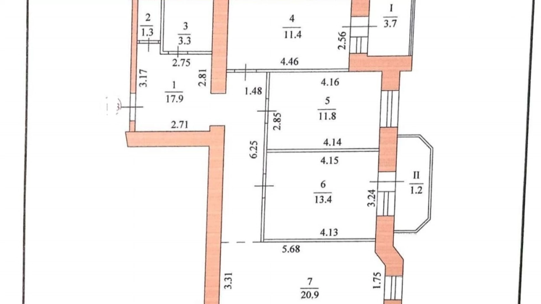 3-комнатная квартира 85 кв. м в Тернополе