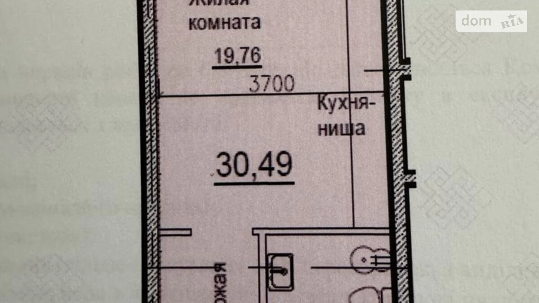 Продається 1-кімнатна квартира 30.49 кв. м у Дніпрі, вул. Набережна Перемоги, 9