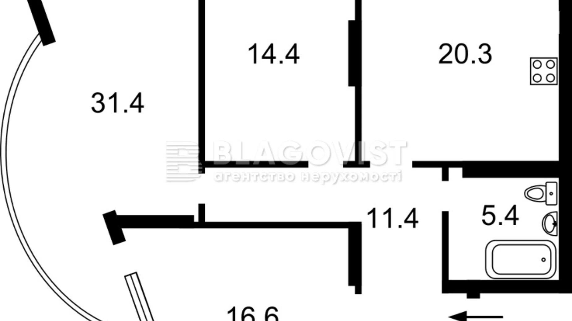 Продается 3-комнатная квартира 102 кв. м в Киеве, ул. Глубочицкая, 73