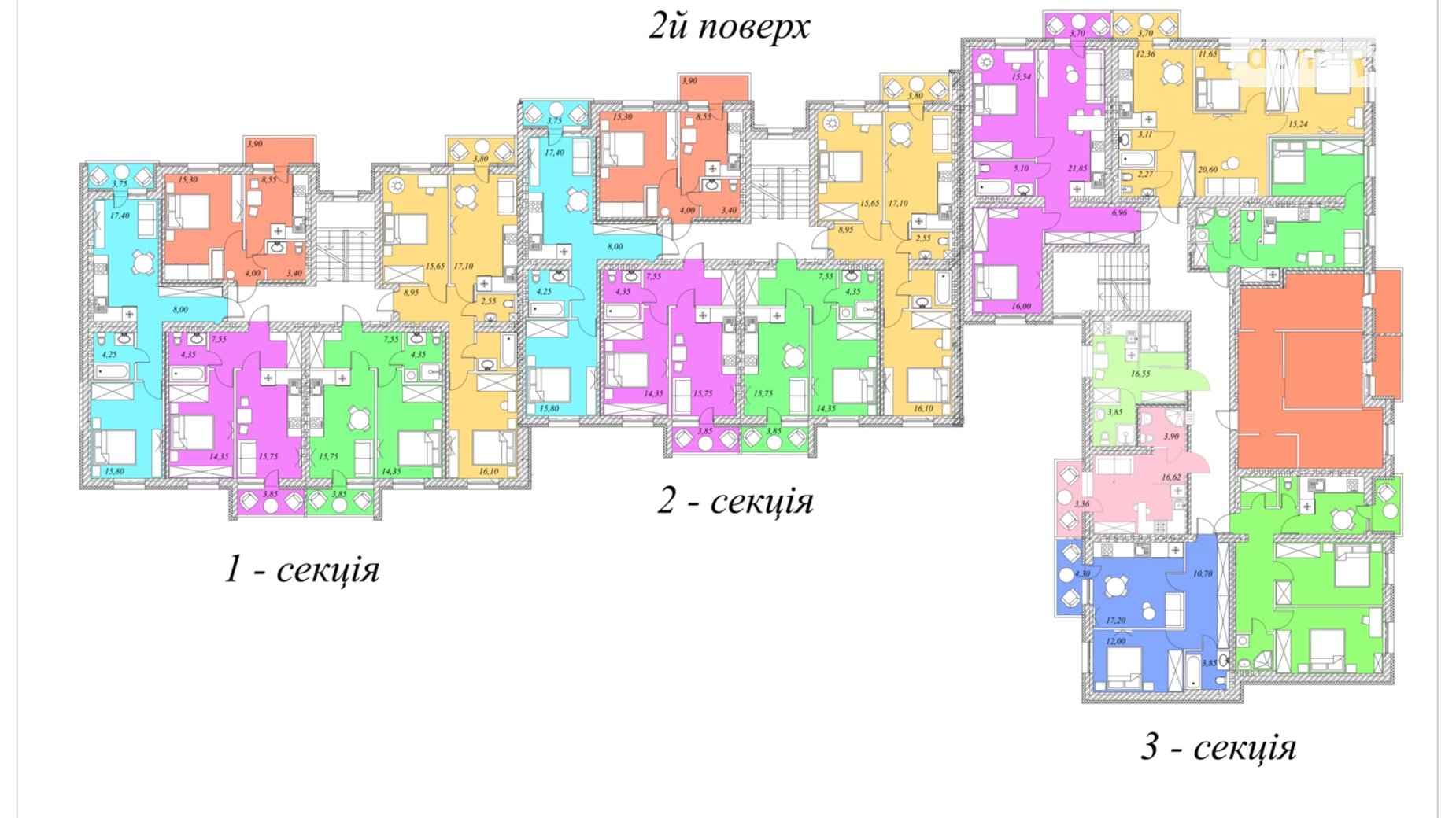 1-комнатная квартира 34.57 кв. м в Тернополе, ул. Шептицкого Андрея Митрополита - фото 2