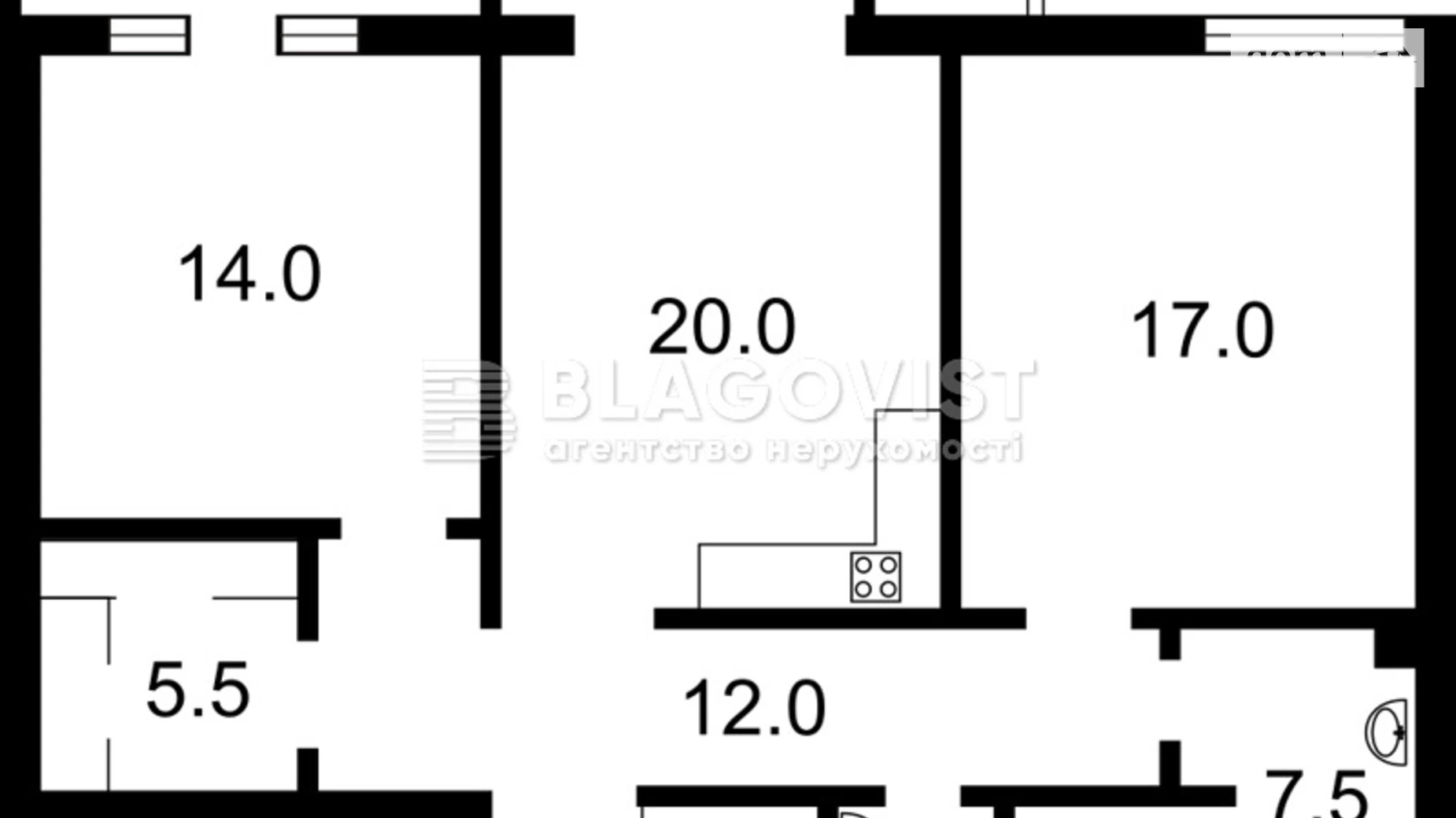 Продается 2-комнатная квартира 90 кв. м в Киеве, ул. Василия Тютюнника, 37/1