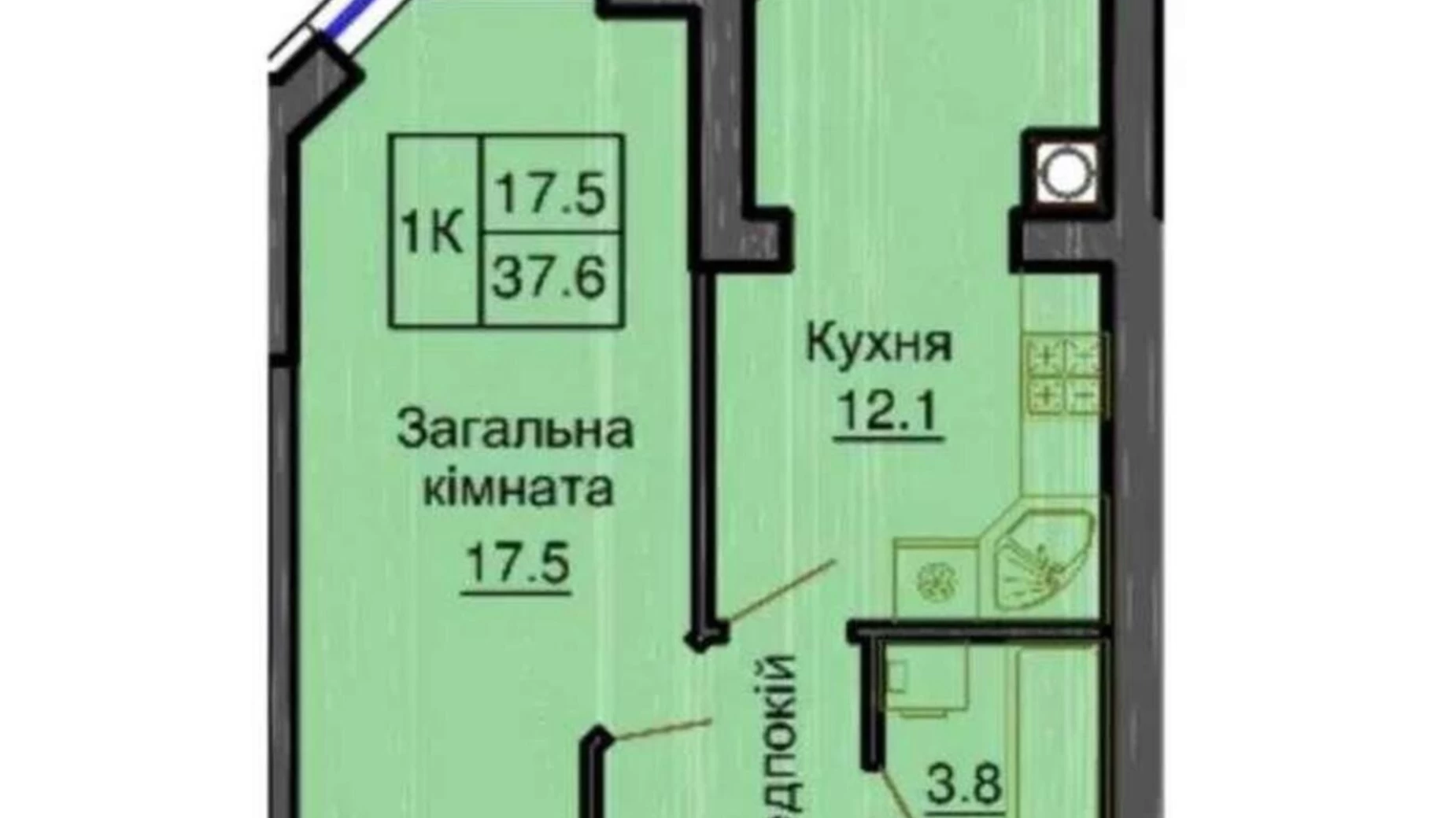 Продается 1-комнатная квартира 37 кв. м в Софиевской Борщаговке, ул. Григория Сковороды, 14