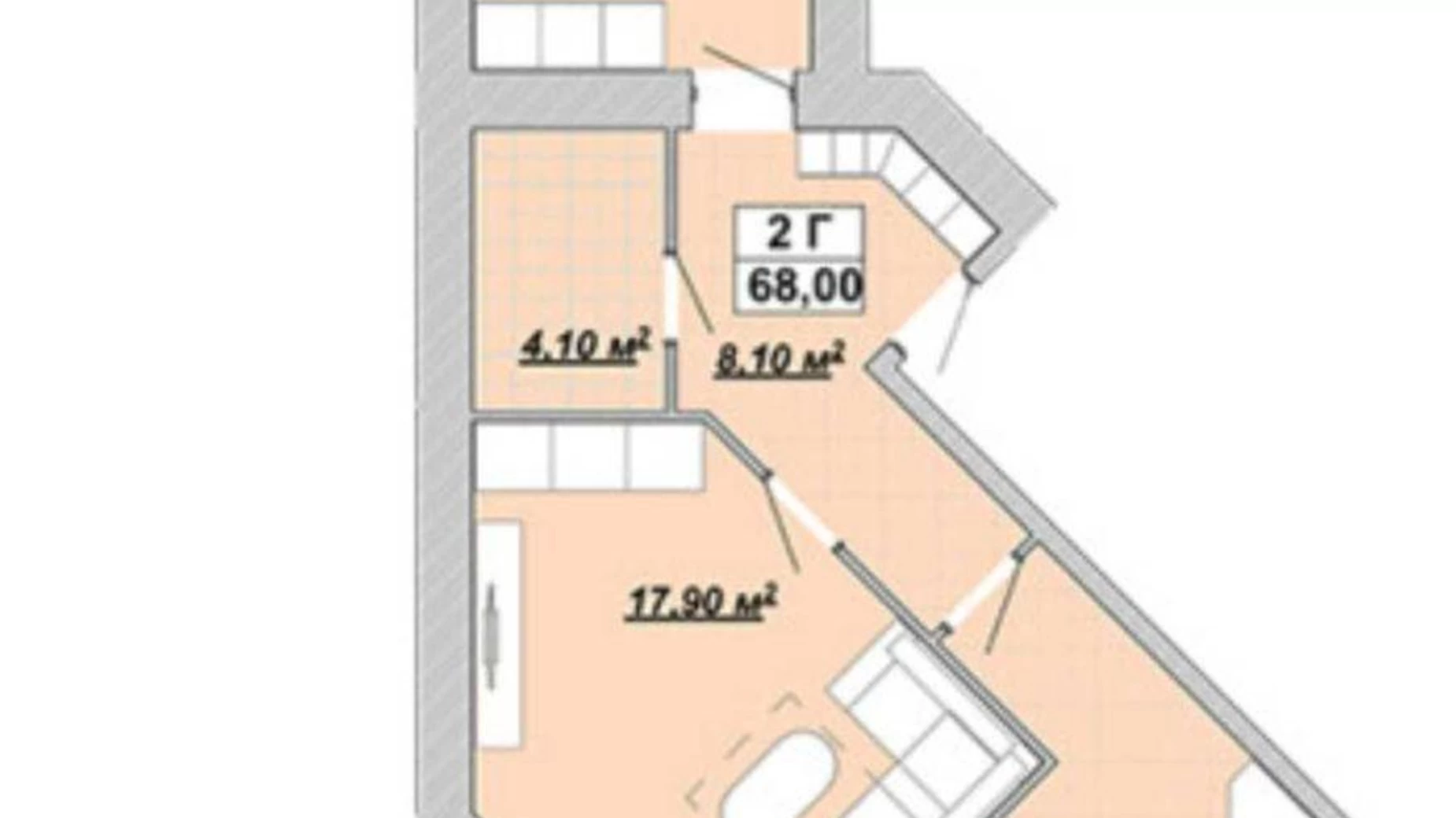 Продается 2-комнатная квартира 68 кв. м в Ивано-Франковске, ул. Княгинин, 44