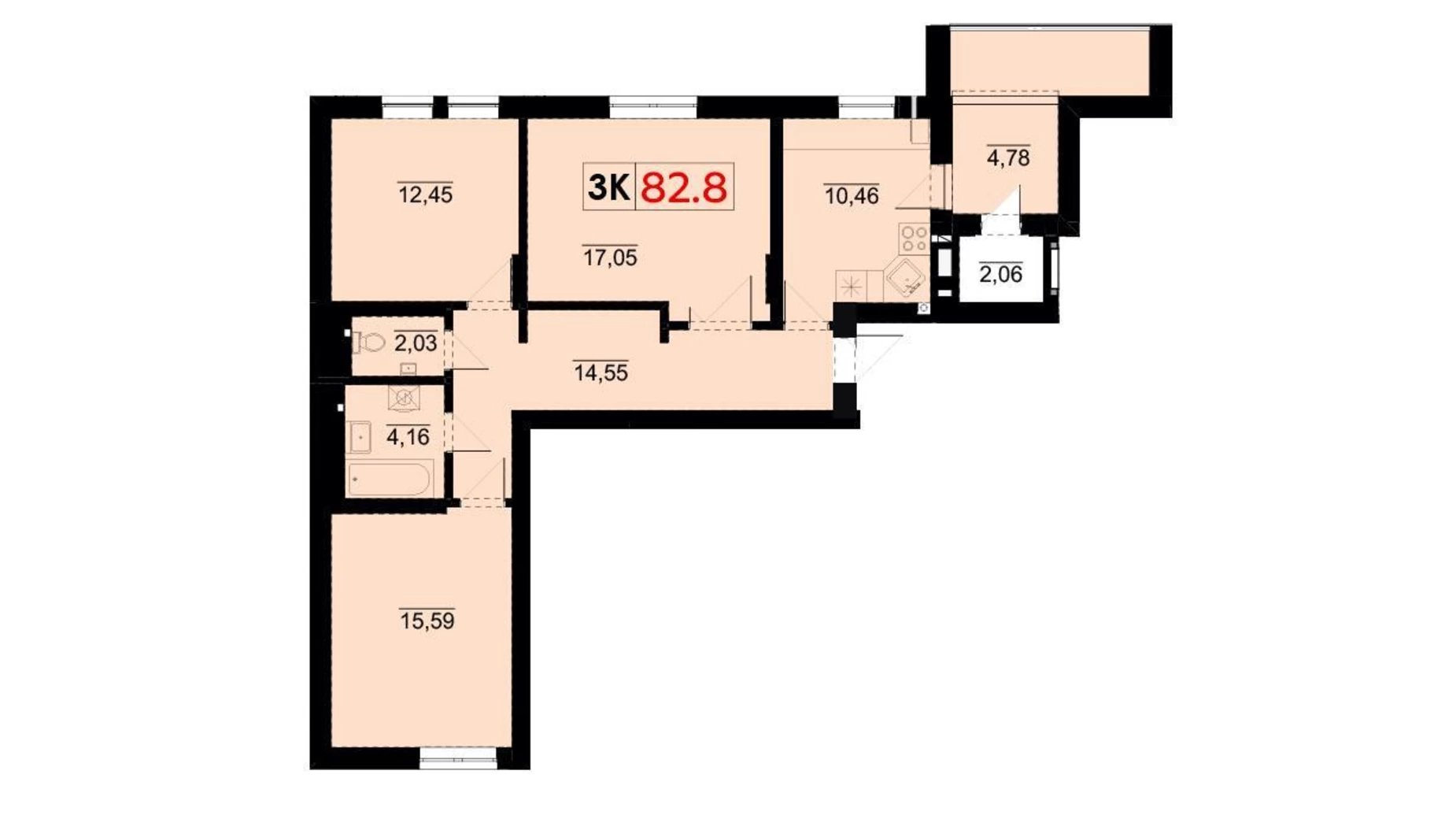 Продается 3-комнатная квартира 83 кв. м в Ивано-Франковске, ул. Гетьмана Ивана Мазепы