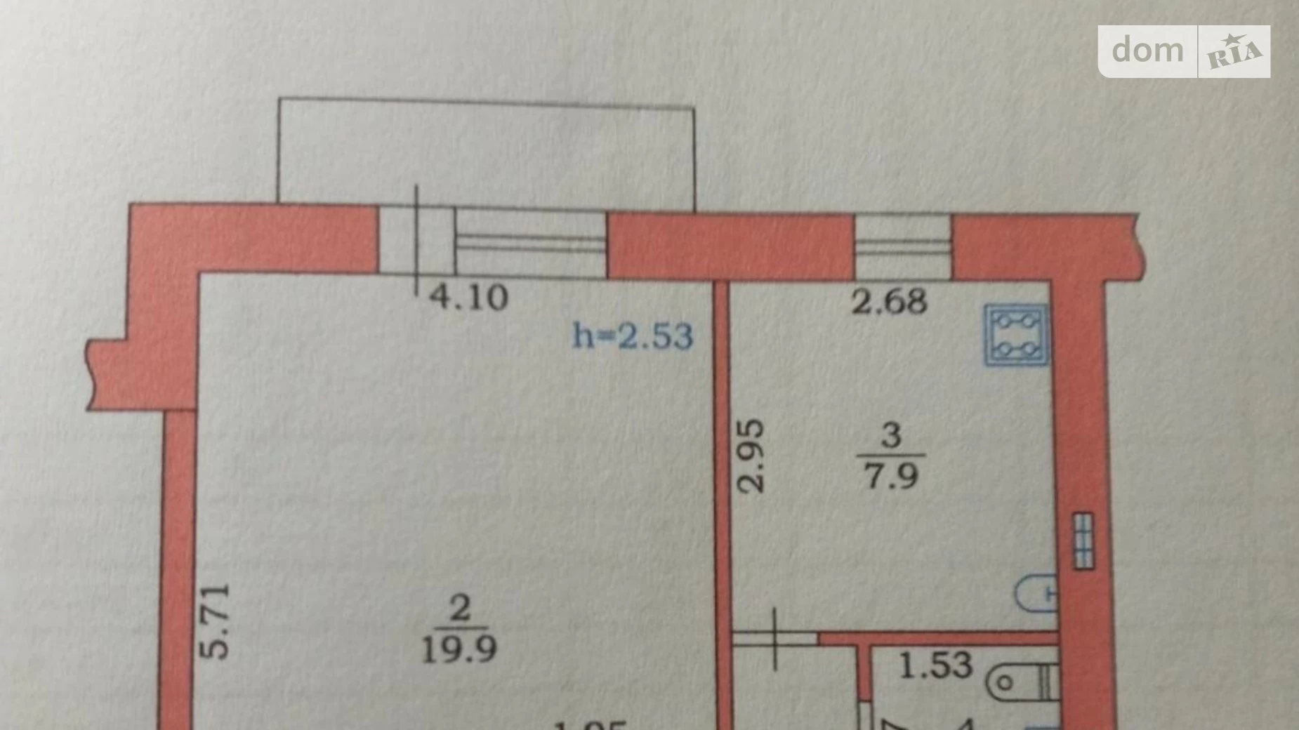 Продается 1-комнатная квартира 39 кв. м в Черноморске, ул. 1 Мая, 17