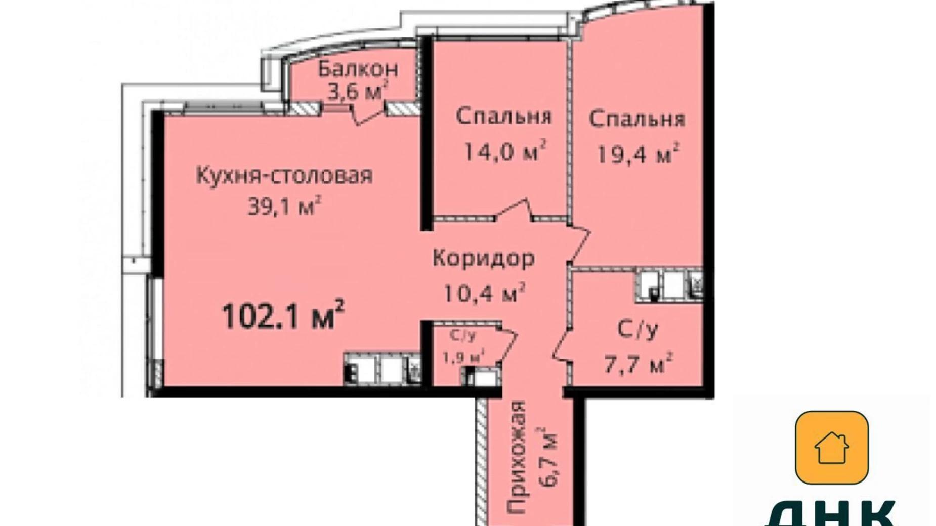 Продається 3-кімнатна квартира 103 кв. м у Одесі, просп. Гагаріна, 19 корпус 3