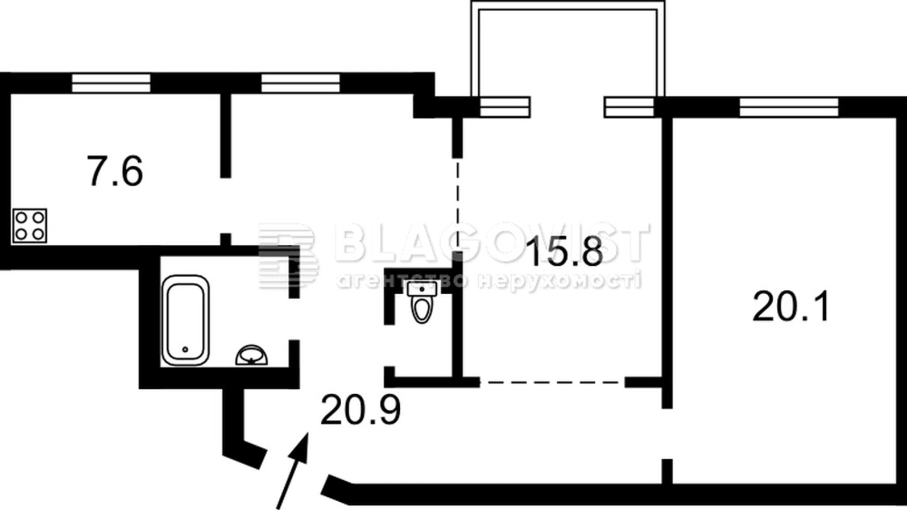 Продается 2-комнатная квартира 74 кв. м в Киеве, ул. Шелковичная, 16Б