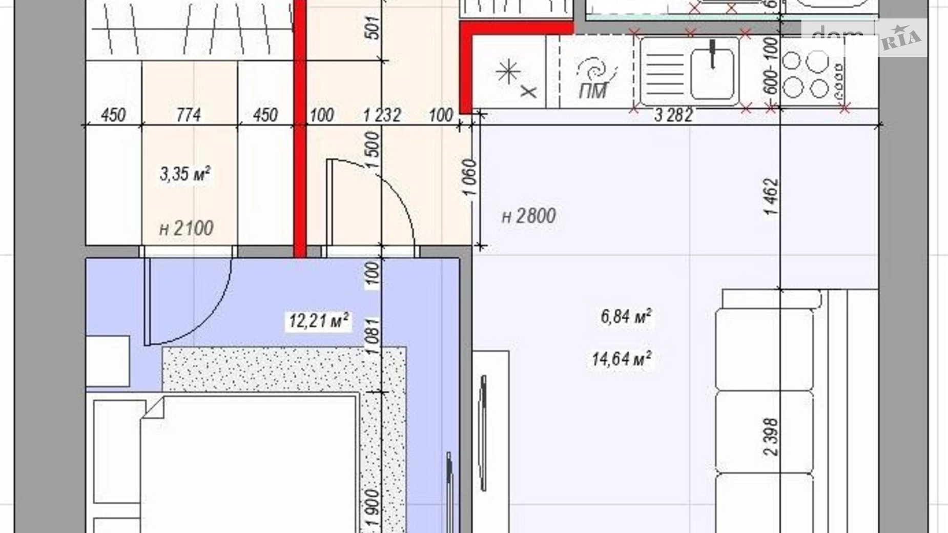 Продается 1-комнатная квартира 47 кв. м в Днепре, ул. Судца Маршала