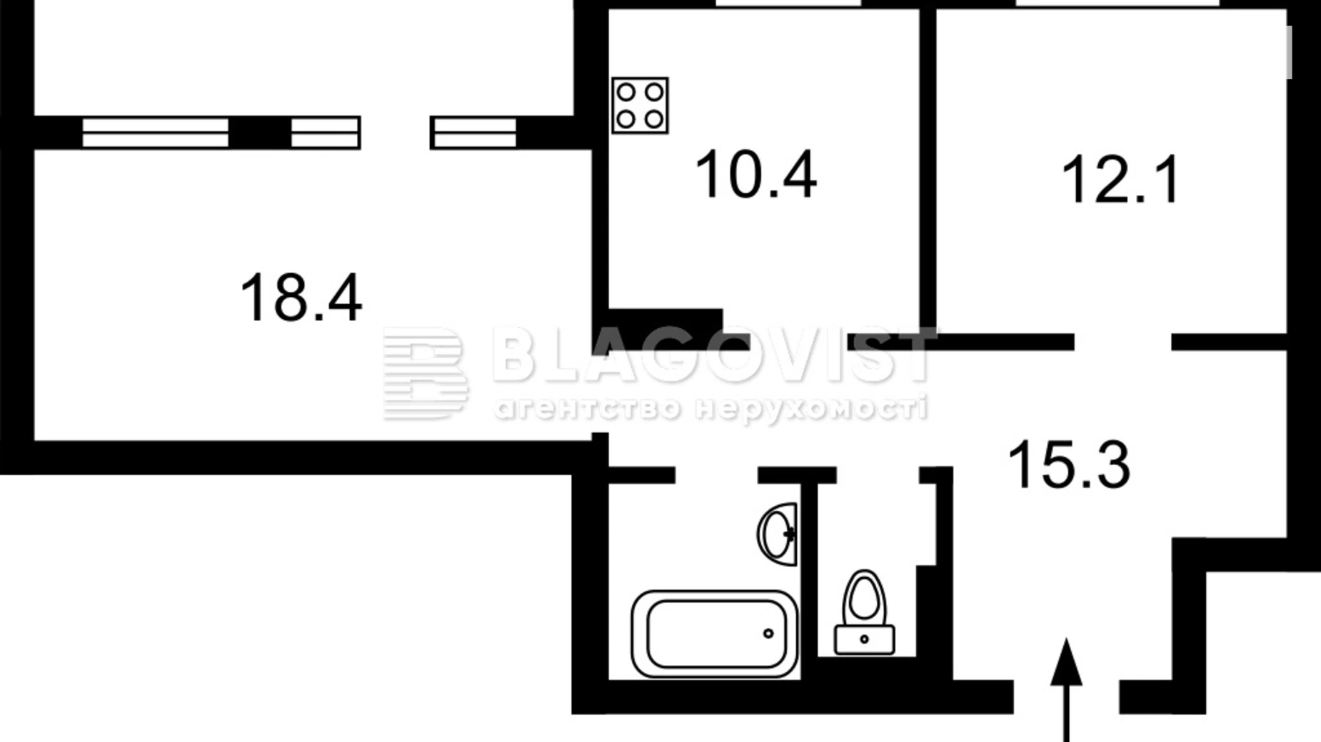 Продается 2-комнатная квартира 69 кв. м в Киеве, ул. Тираспольская, 58 - фото 2