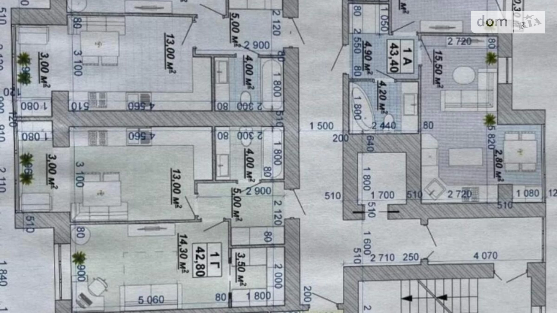 Продается 1-комнатная квартира 43.6 кв. м в Ивано-Франковске