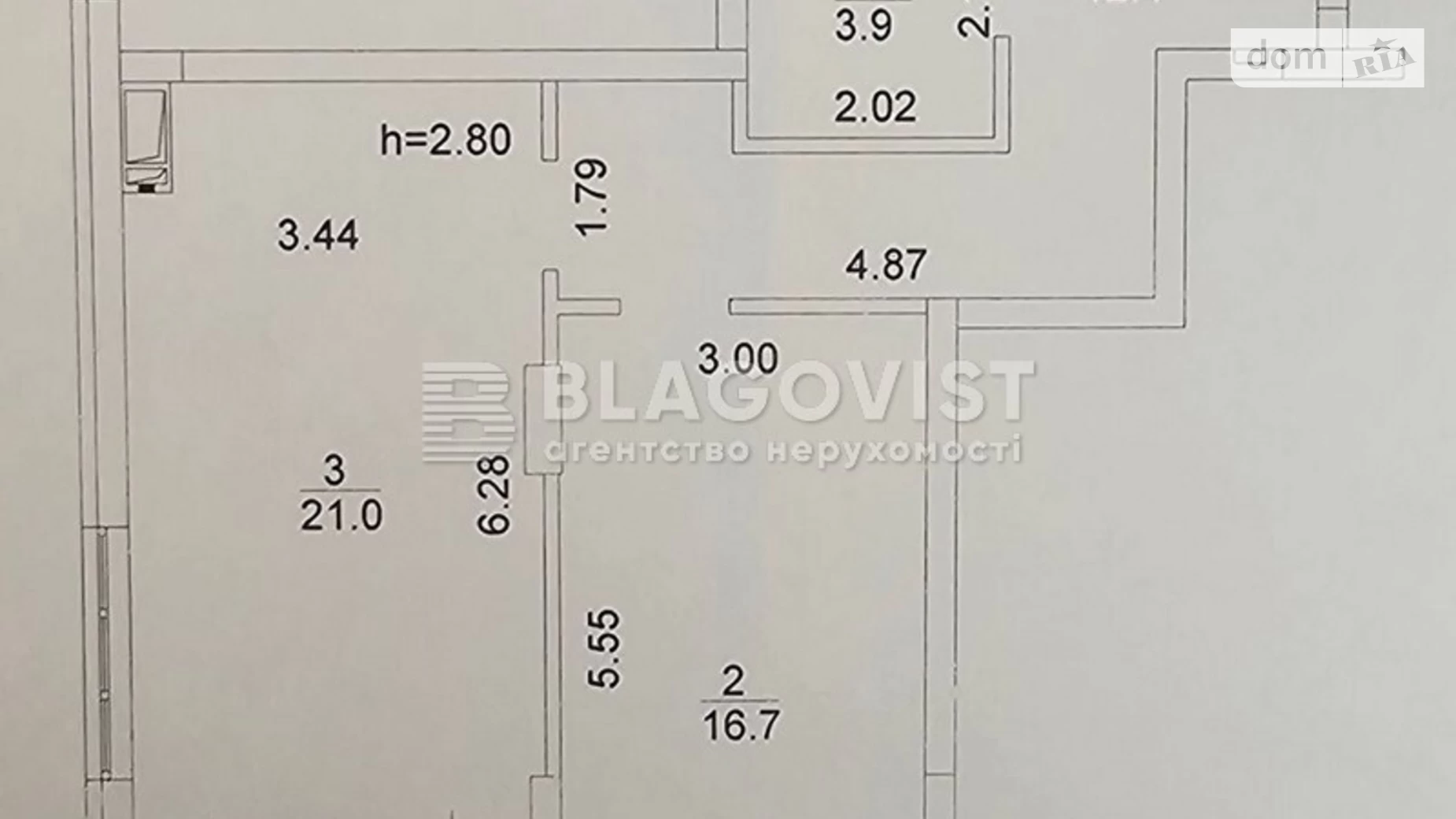 Продается 2-комнатная квартира 58.3 кв. м в Киеве, ул. Вышгородская, 45Г