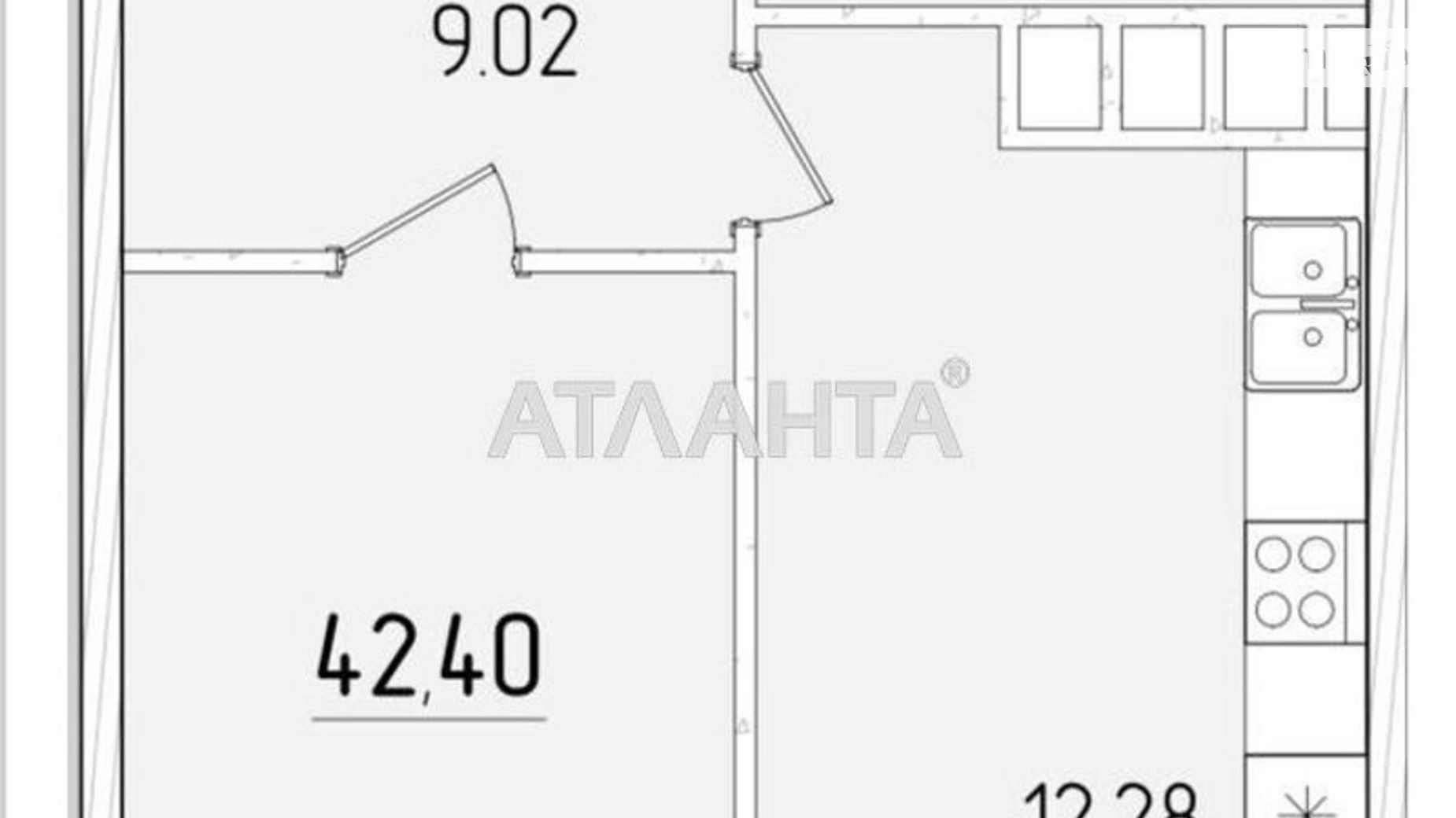 Продается 1-комнатная квартира 42.4 кв. м в Одессе, ул. Краснова