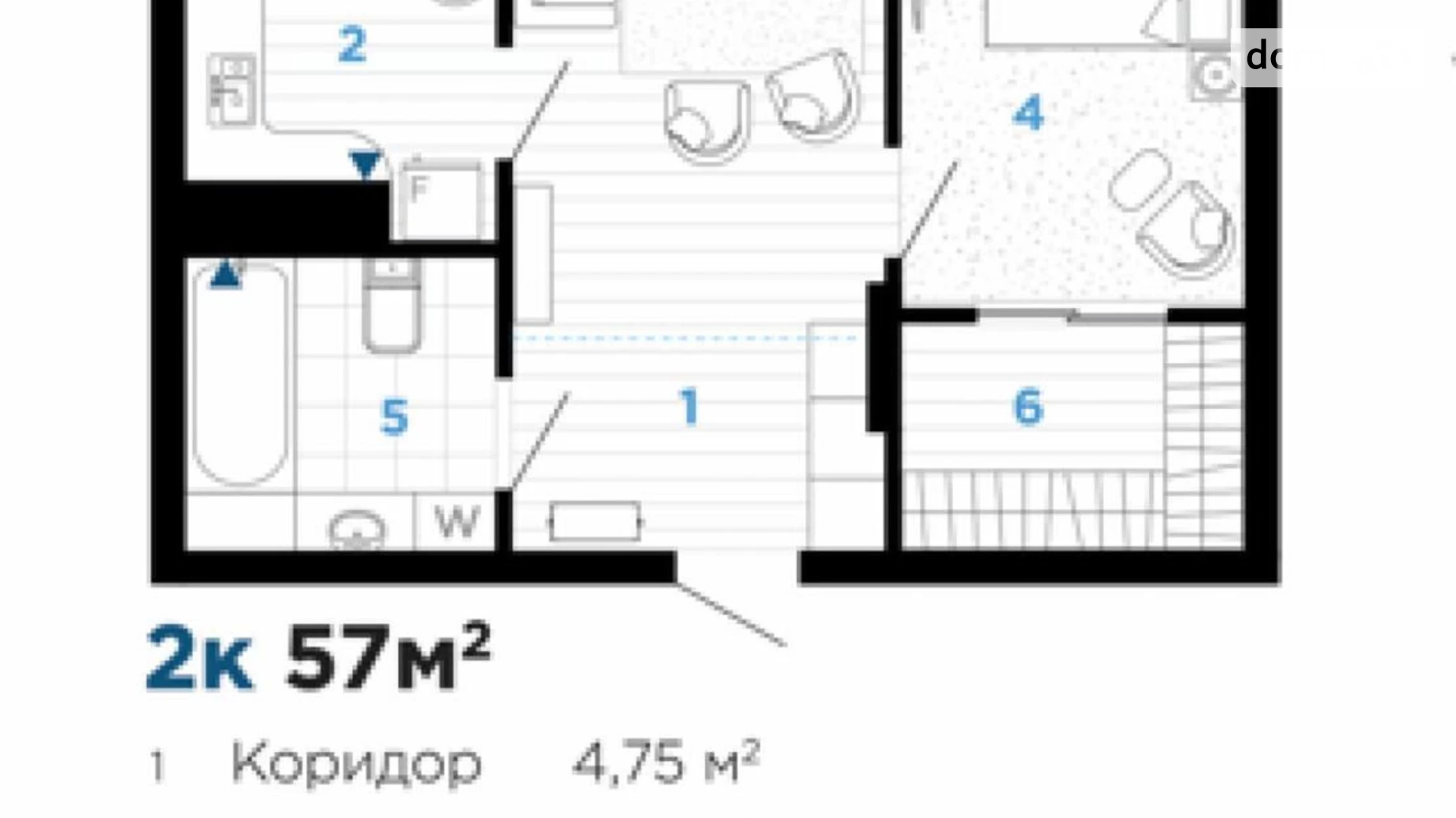 Продається 2-кімнатна квартира 58 кв. м у Івано-Франківську, бул. Південний