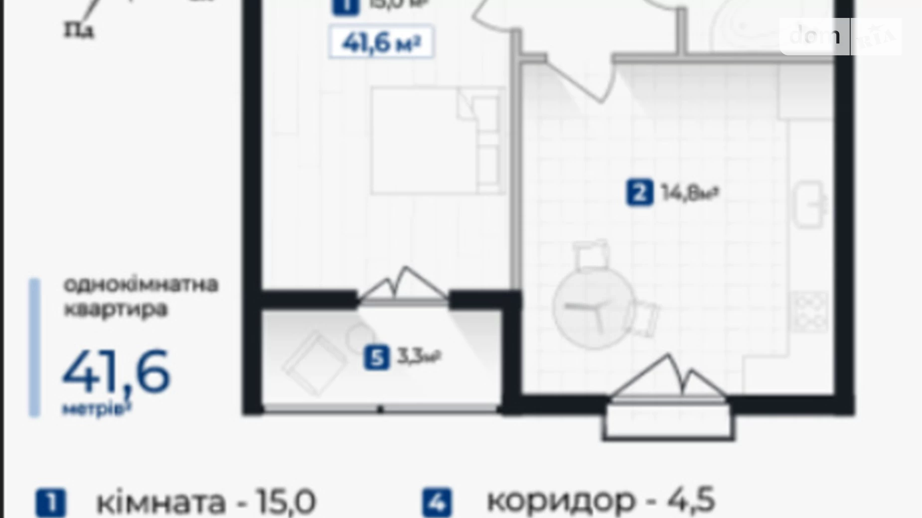 Продается 1-комнатная квартира 41.68 кв. м в Ивано-Франковске, ул. Виноградная, 1