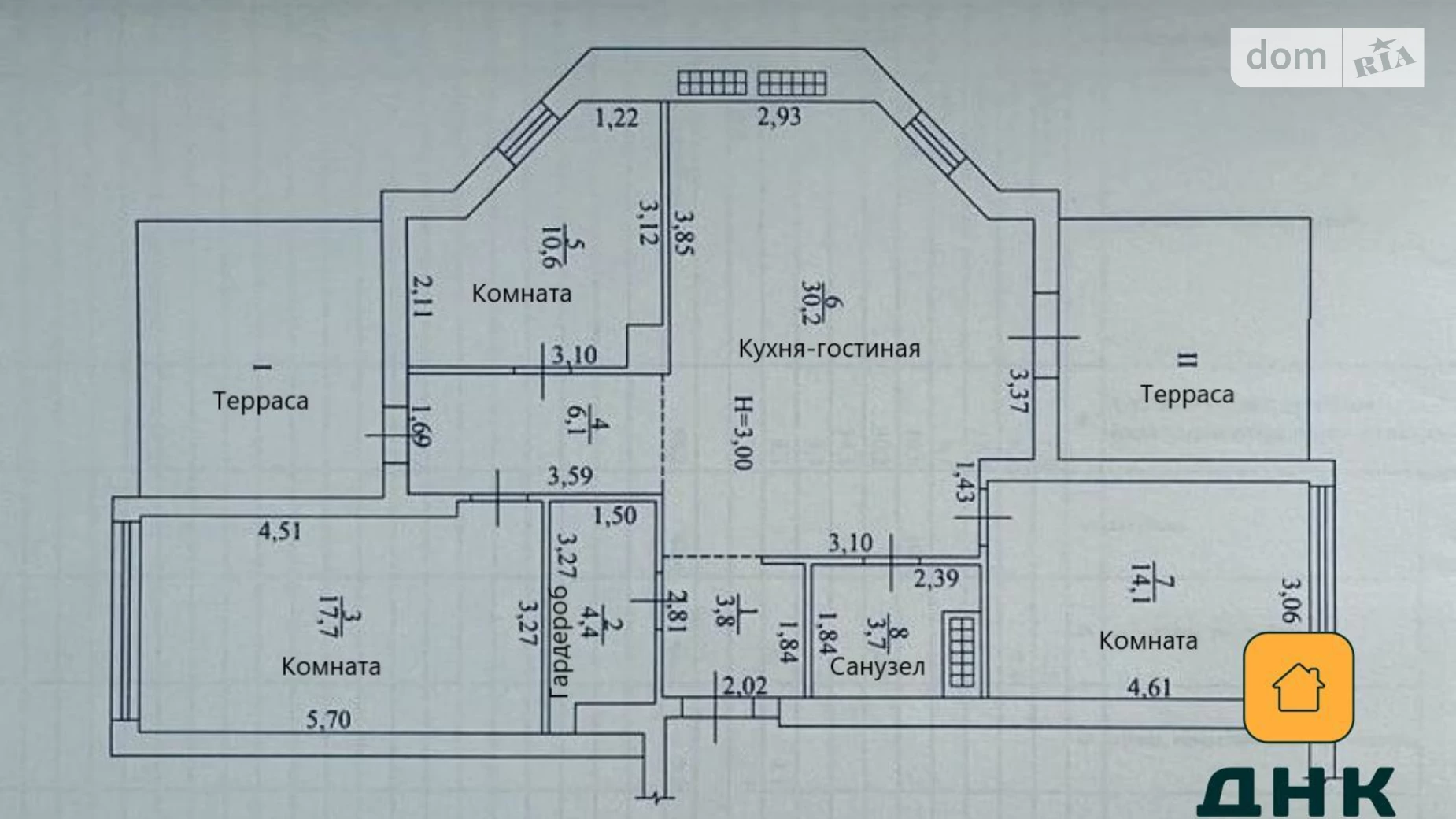 Продается 3-комнатная квартира 99 кв. м в Одессе, пер. Курортный, 1Б