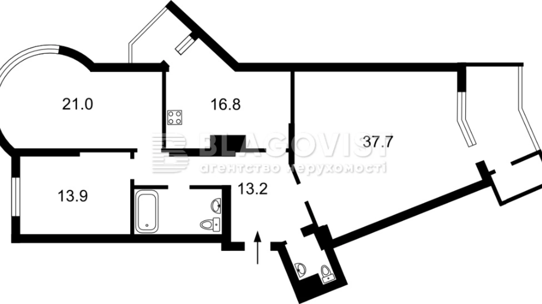 Продается 3-комнатная квартира 122 кв. м в Киеве, ул. Срибнокильская, 12