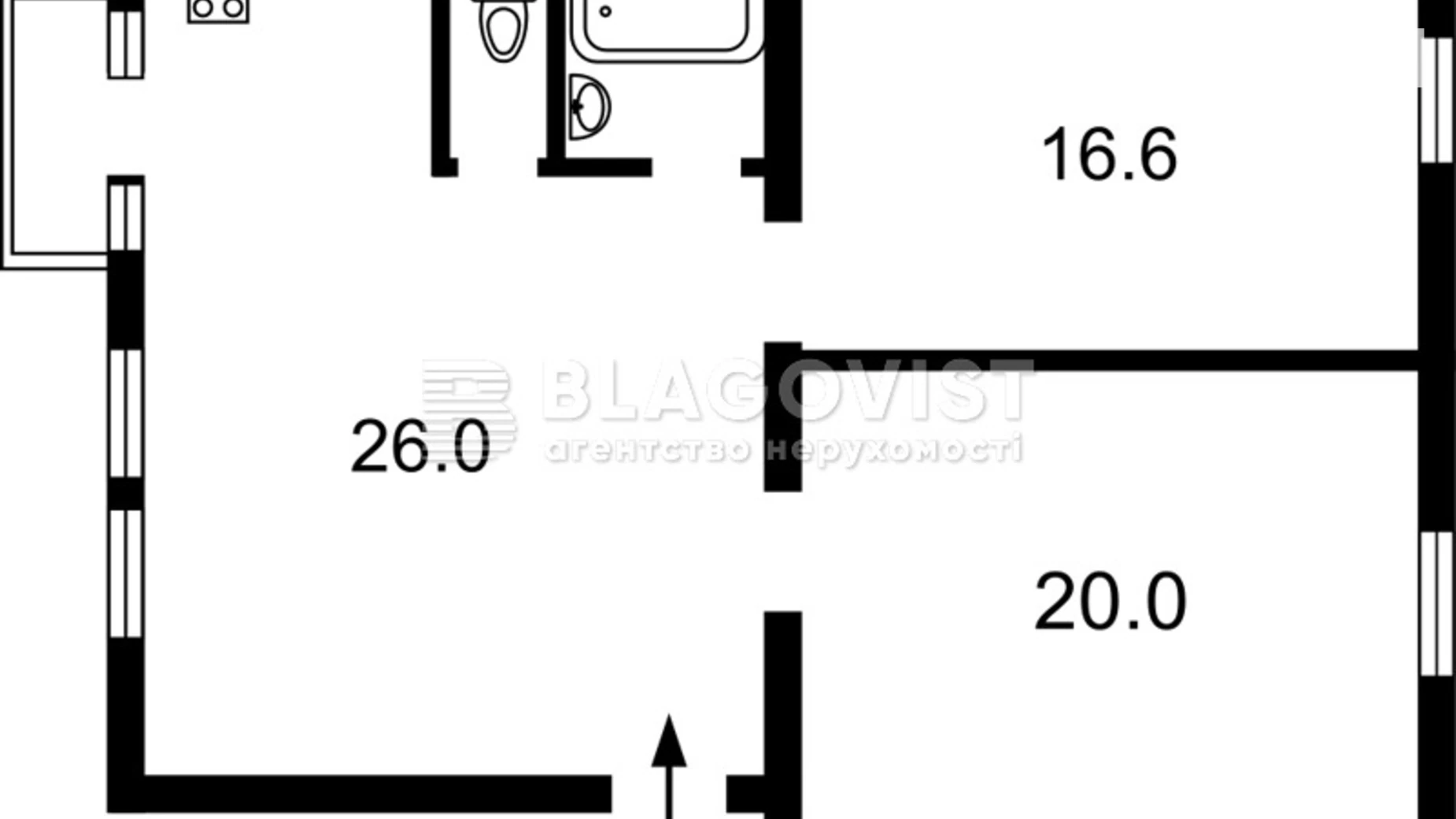 Продається 2-кімнатна квартира 68 кв. м у Києві, вул. Василя Тютюнника, 5