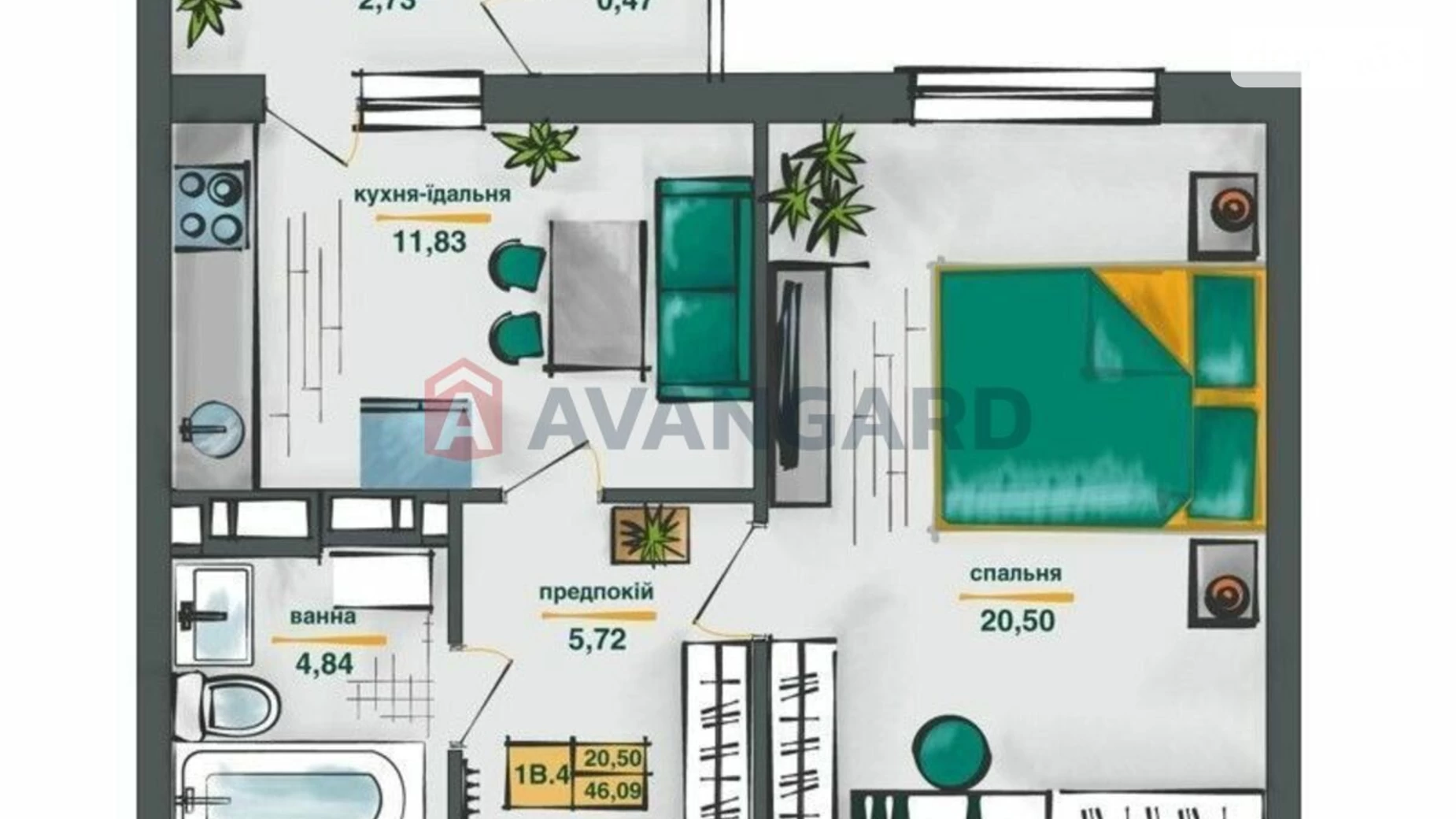 Продается 1-комнатная квартира 46 кв. м в Киеве, ул. Ивана Выговского(Маршала Гречко), 10Н - фото 2