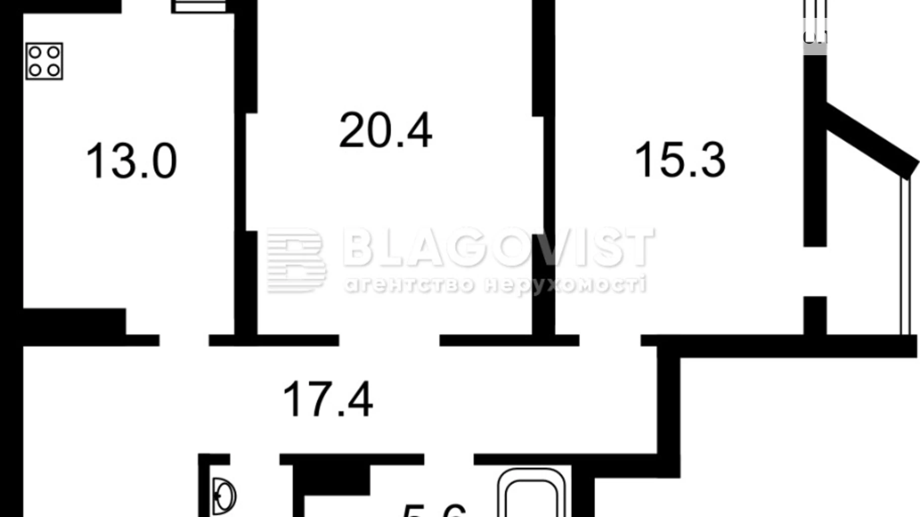 Продается 2-комнатная квартира 77 кв. м в Киеве, просп. Оболонский, 1