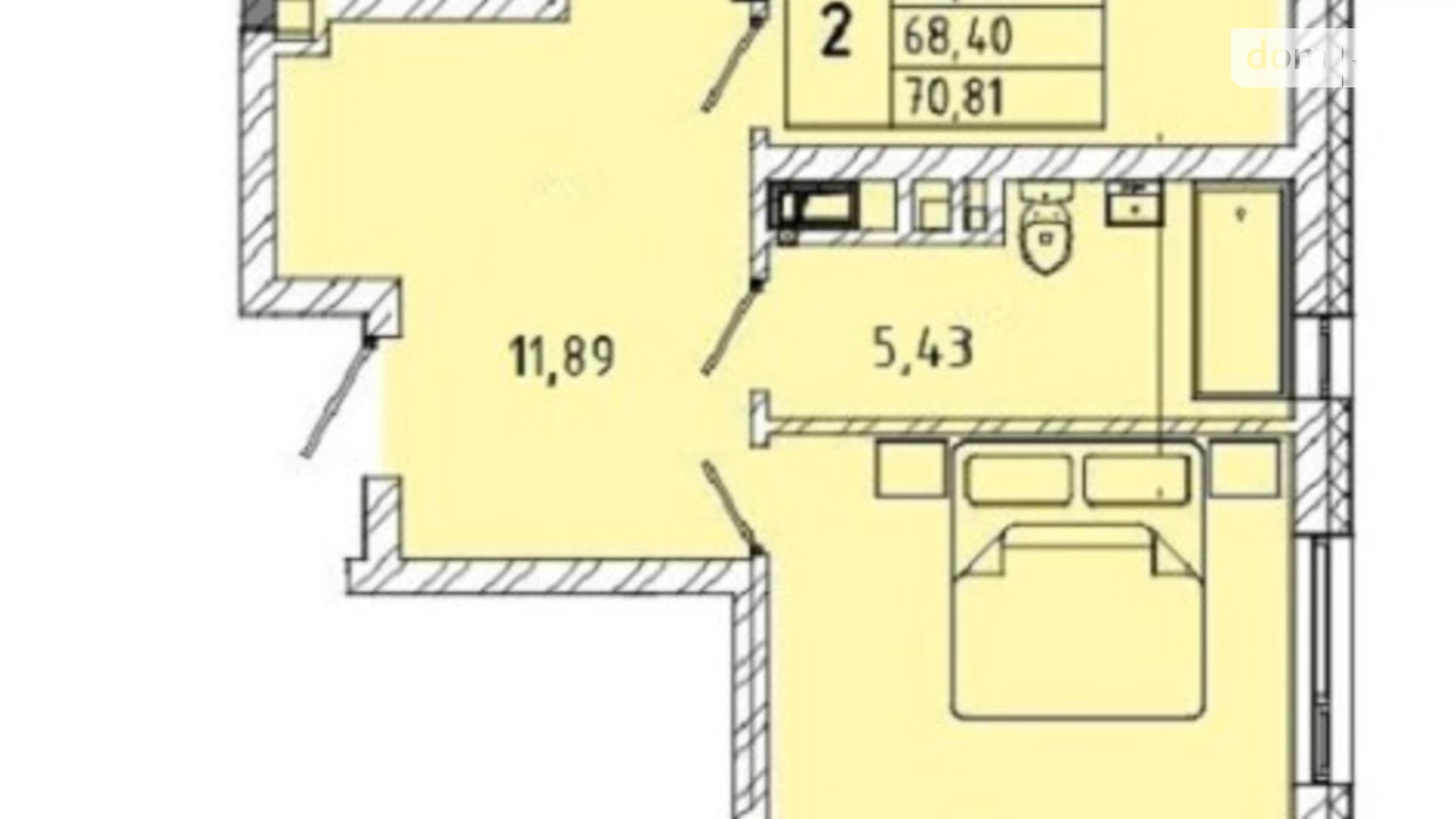 Продается 2-комнатная квартира 71 кв. м в Львове, ул. Миколайчука, 38 - фото 2