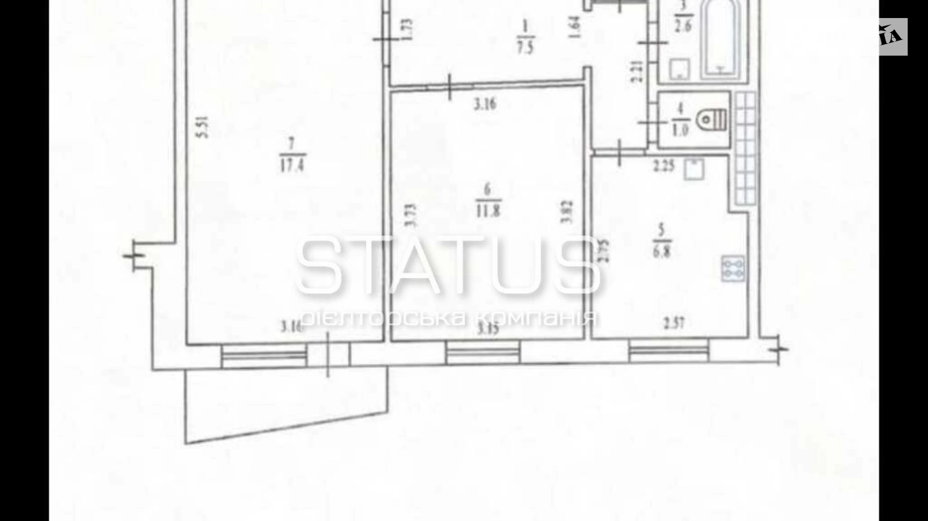 Продається 2-кімнатна квартира 50 кв. м у Полтаві, вул. Героїв АТО