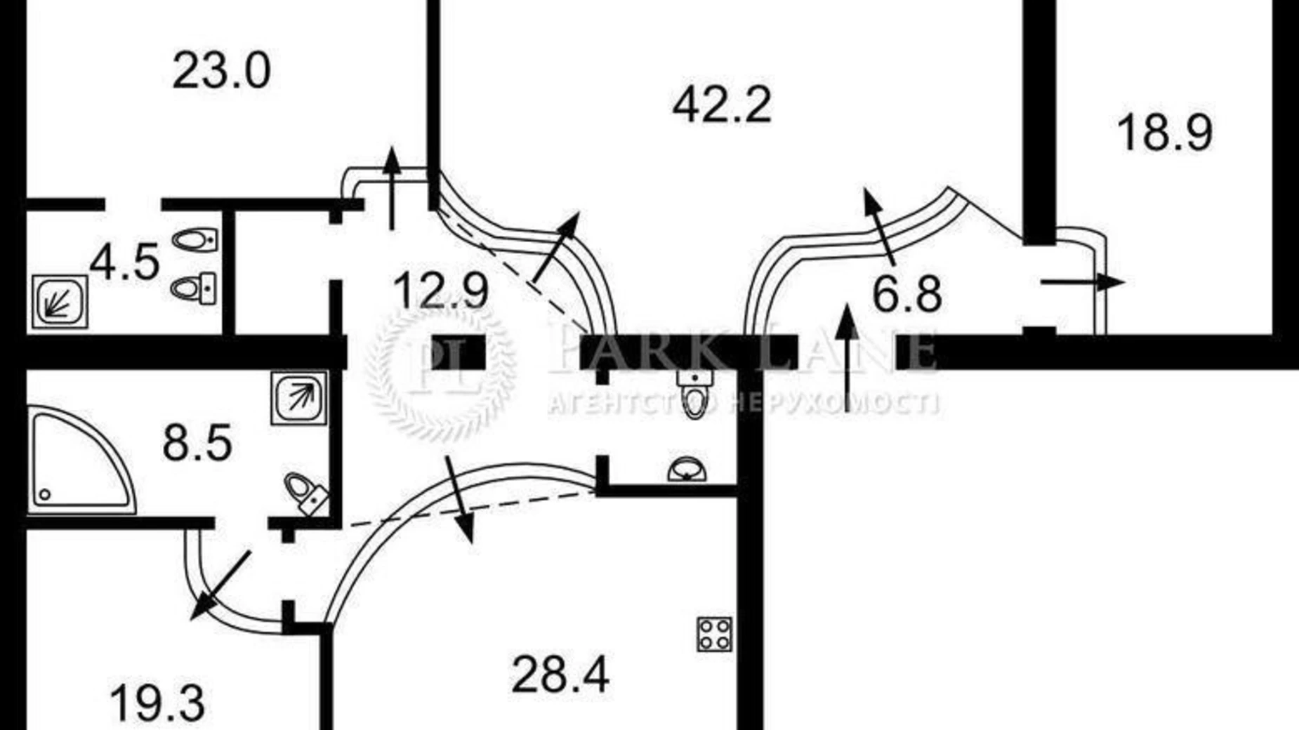 Продается 1-комнатная квартира 184 кв. м в Киеве, ул. Ивана Франко, 34/33