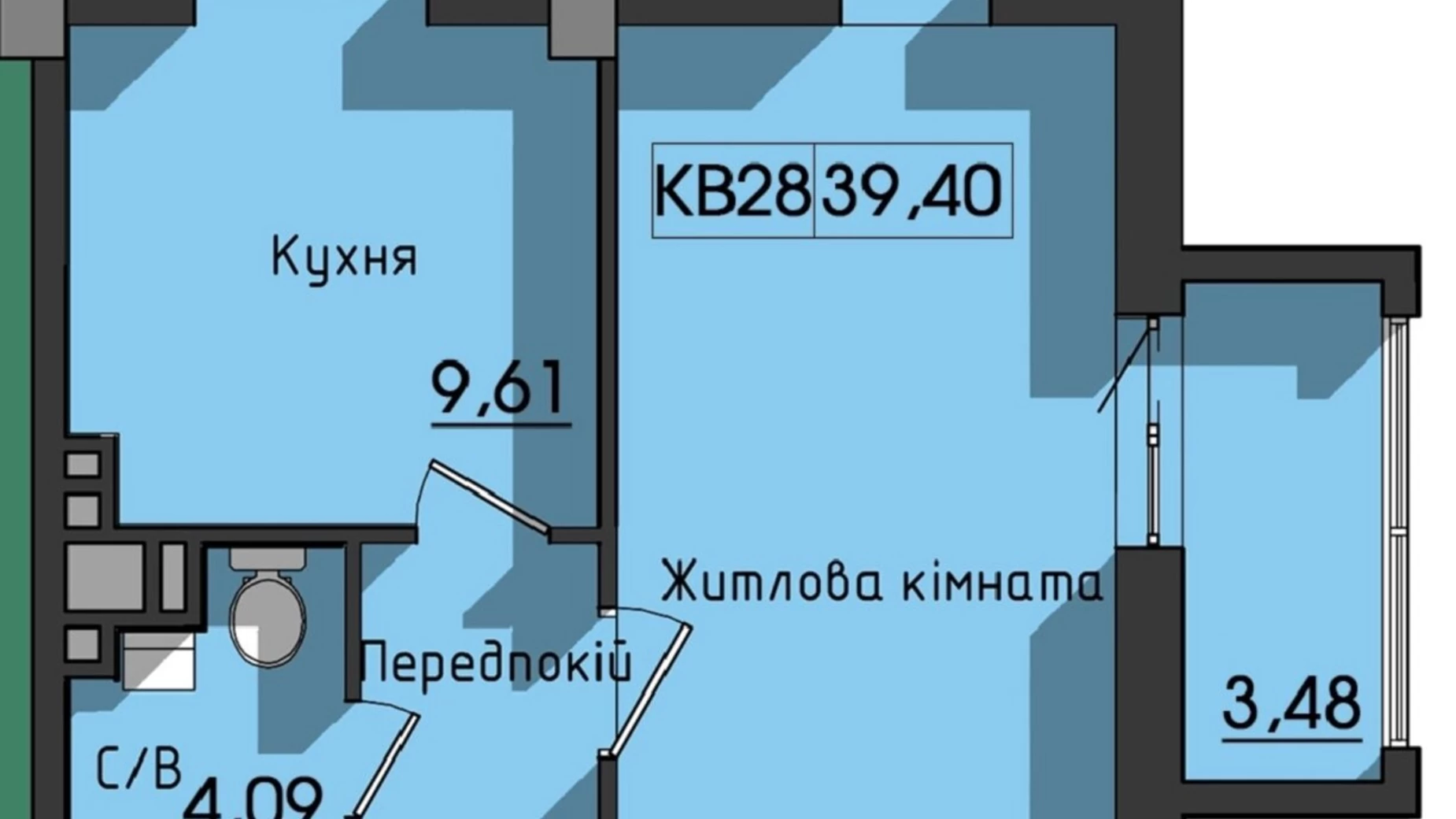 Продается 1-комнатная квартира 39.4 кв. м в Одессе, ул. Космонавтов