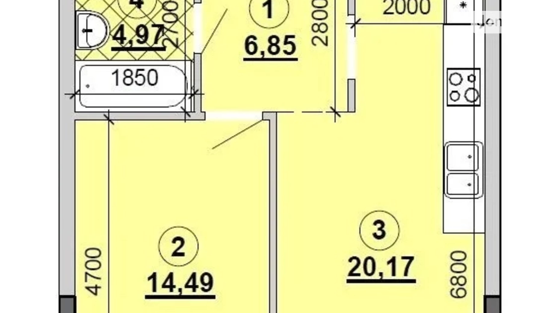 Продается 1-комнатная квартира 47 кв. м в Киеве, наб. Днепровская, 15Ж