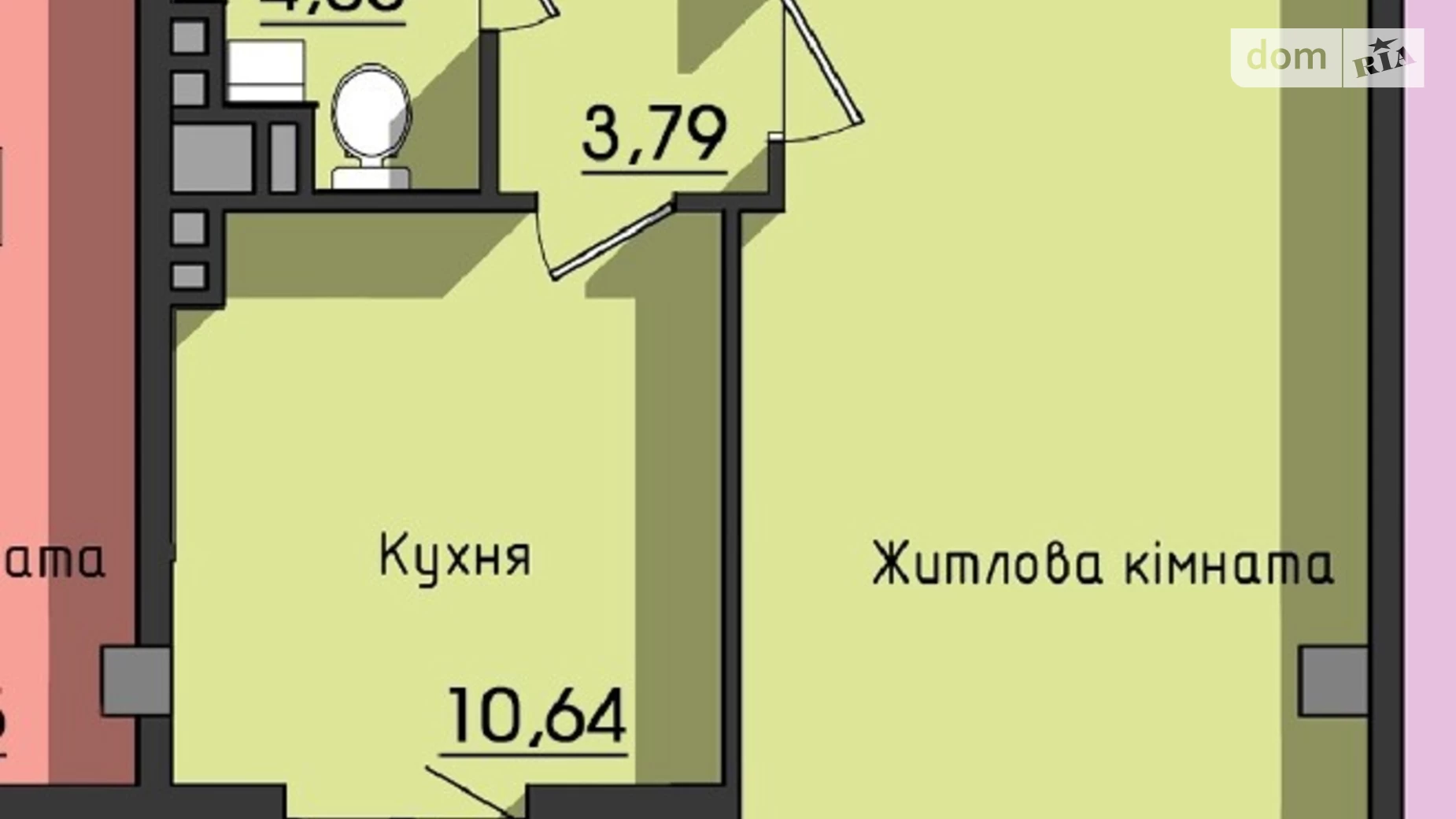 Продається 1-кімнатна квартира 47.7 кв. м у Одесі, вул. Космонавтів