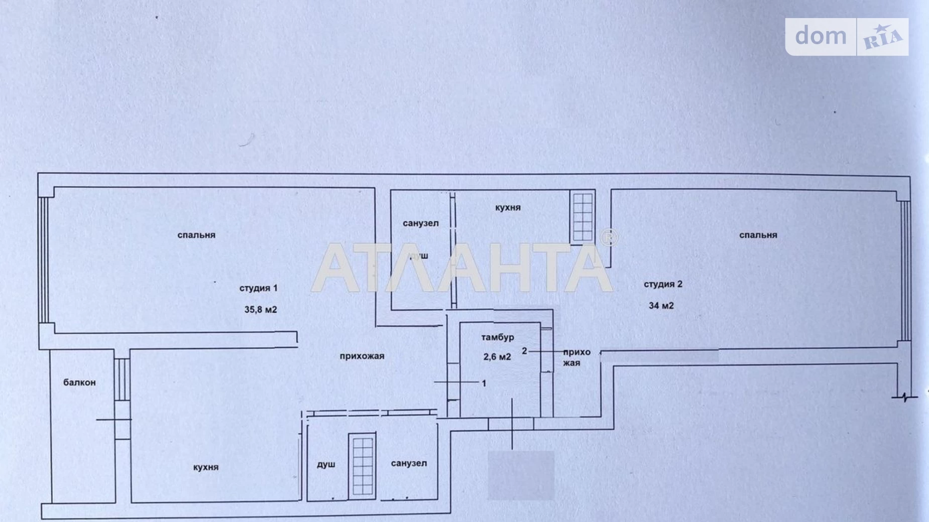 Продається 2-кімнатна квартира 74 кв. м у Одесі, пров. Курортний, 1/1