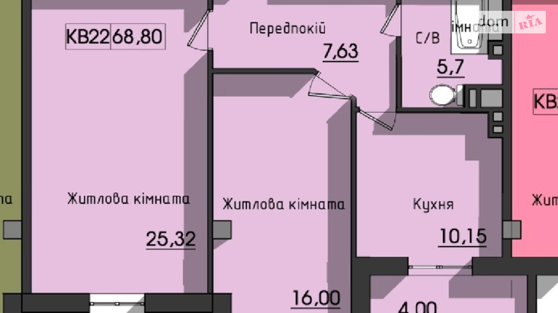 Продается 2-комнатная квартира 68.4 кв. м в Одессе, ул. Космонавтов