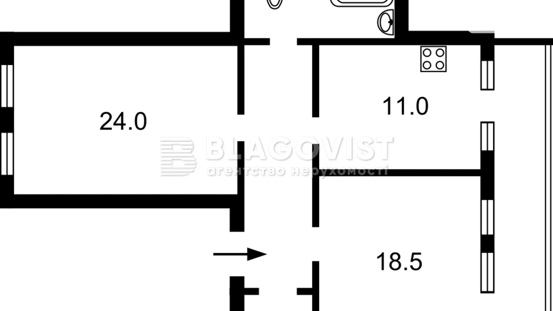 Продается 2-комнатная квартира 64 кв. м в Киеве, ул. Нижний Вал, 33