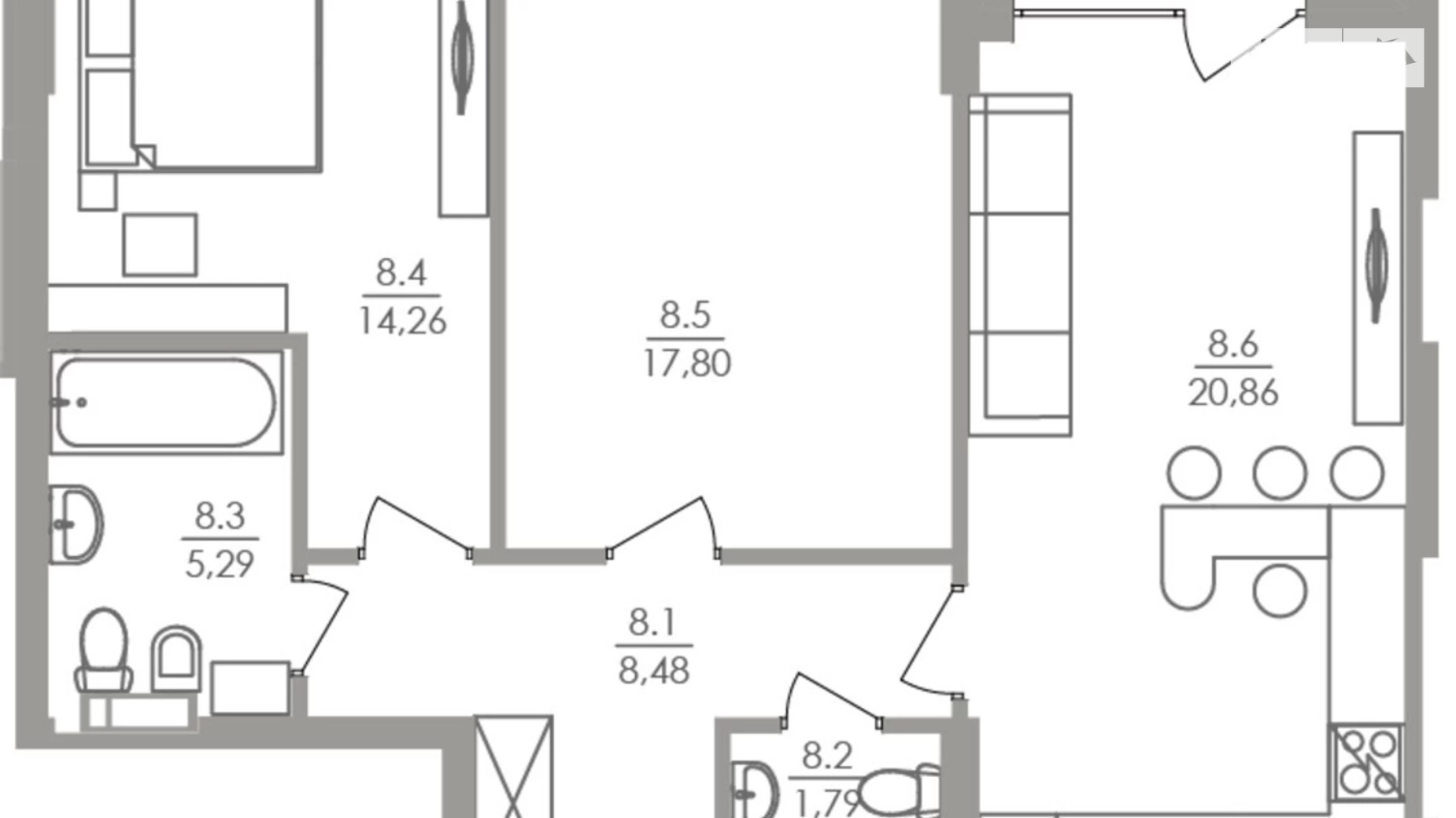 Продается 2-комнатная квартира 71.4 кв. м в Киеве, Крепостной(Тверской) туп., 5