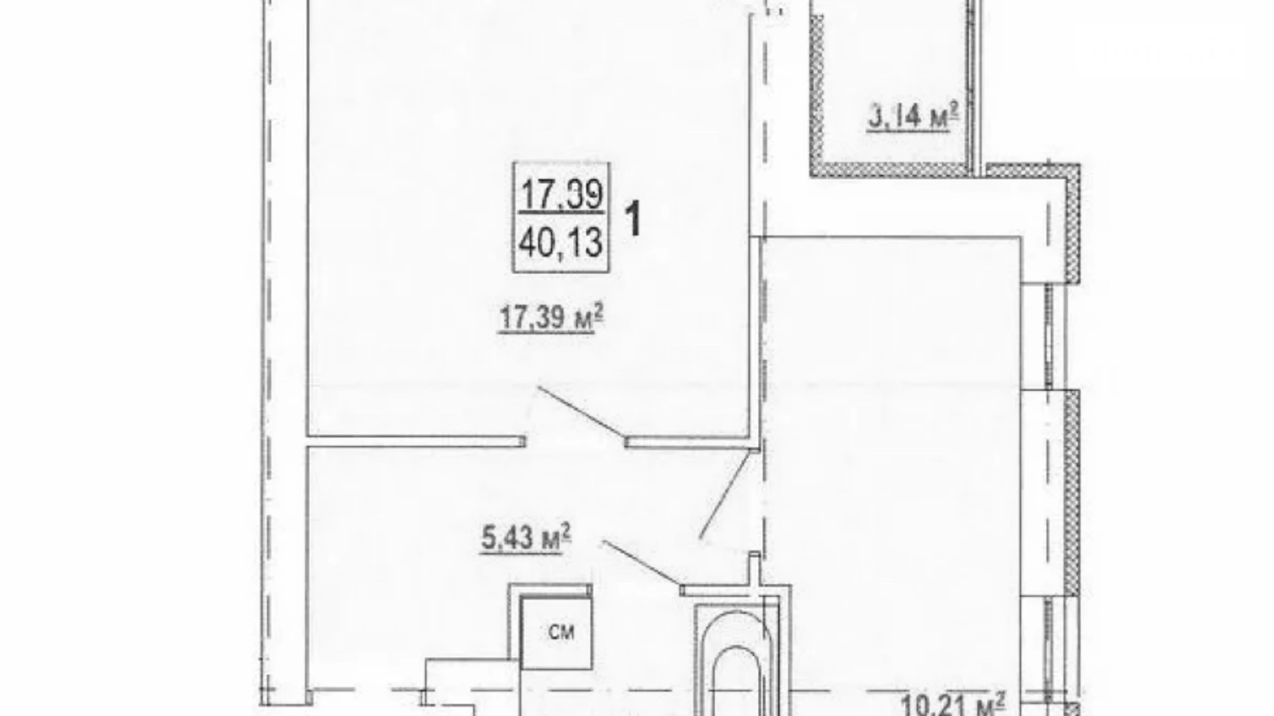 Продается 1-комнатная квартира 41 кв. м в Харькове, ул. Шевченко, 7В