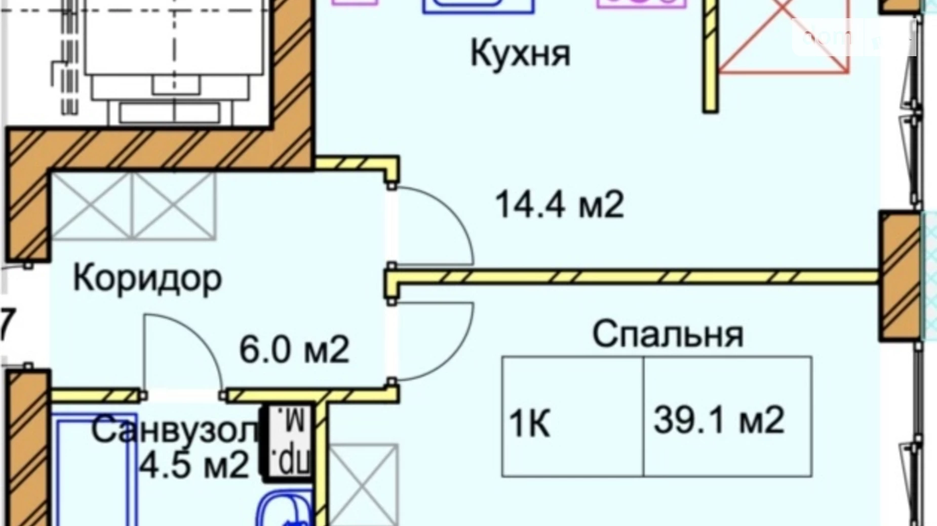 Продається 1-кімнатна квартира 39.1 кв. м у Рівному, вул. Чорновола В'ячеслава